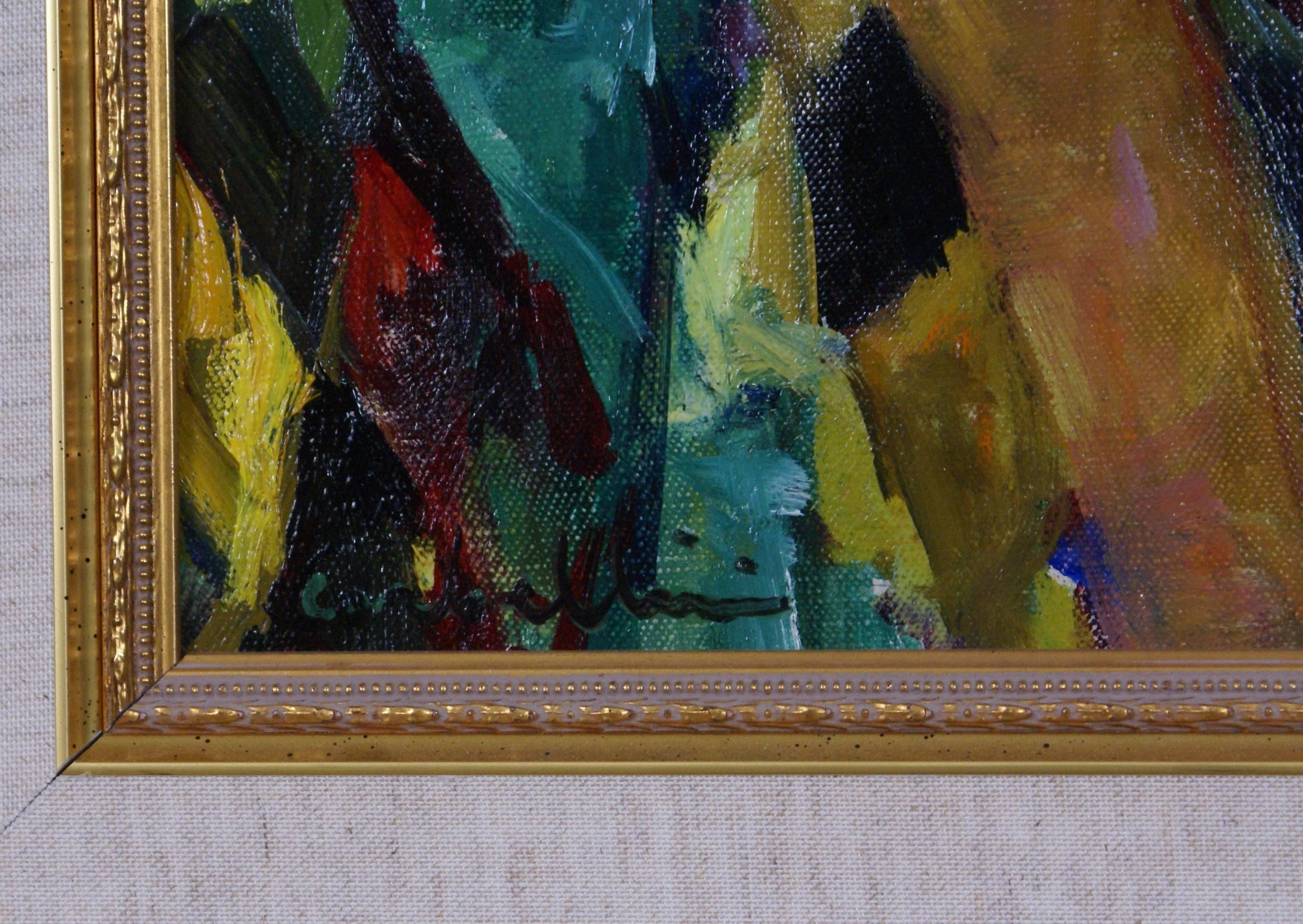 {Contemplation} - Post-Impressionist Painting by Luigi Corbellini