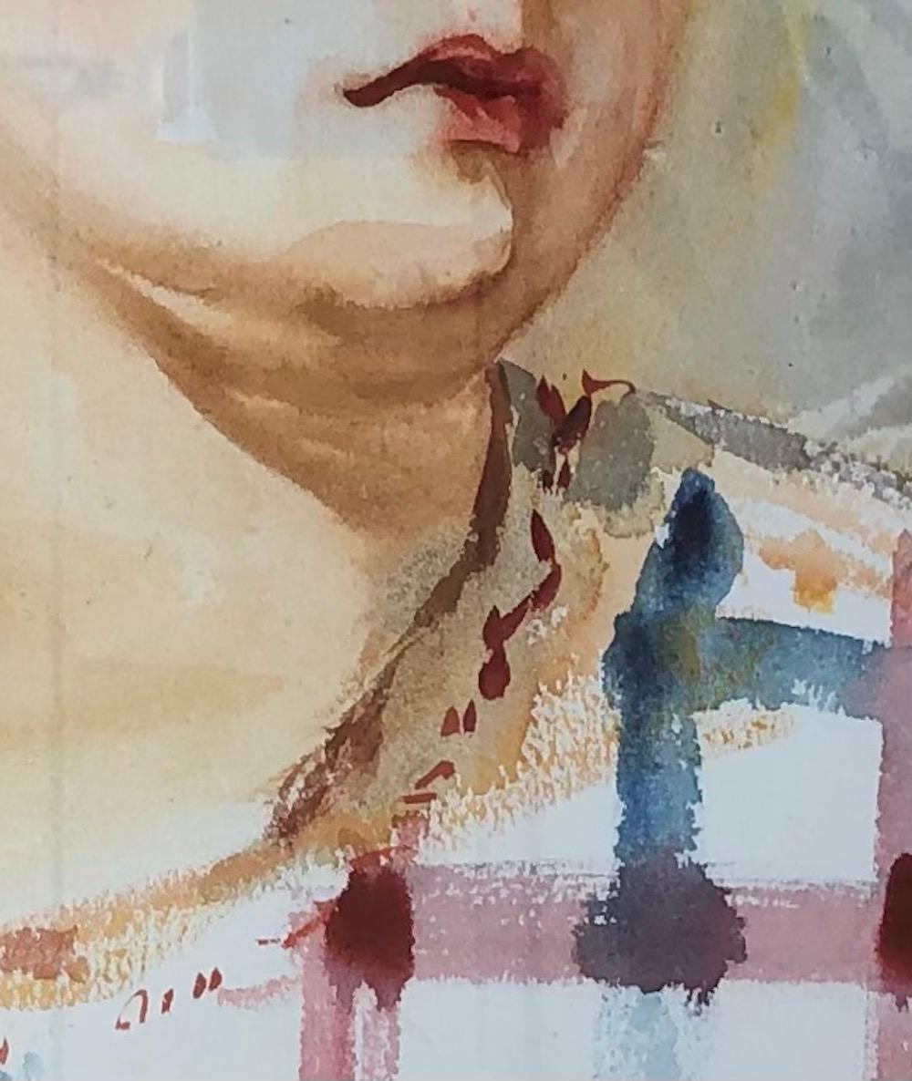 Frédérica portrait - Portrait Painting Grigio di Luigi Corbellini