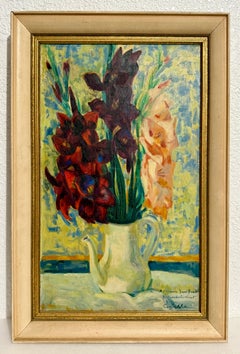 Luigi Corbellini French Italian Post Impressionist Oil Painting Vase of Flowers