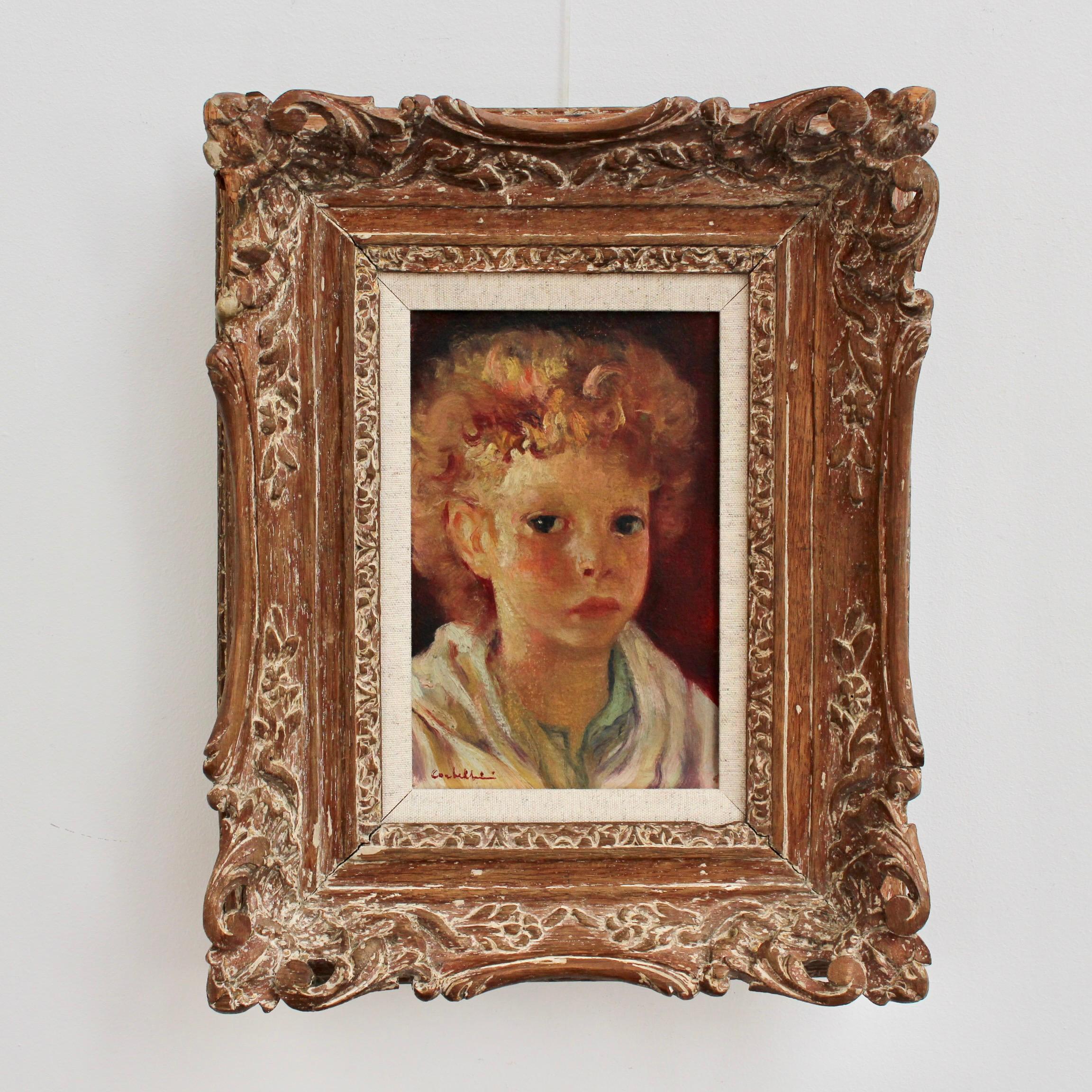 Portrait d'un jeune garçon - Painting de Luigi Corbellini