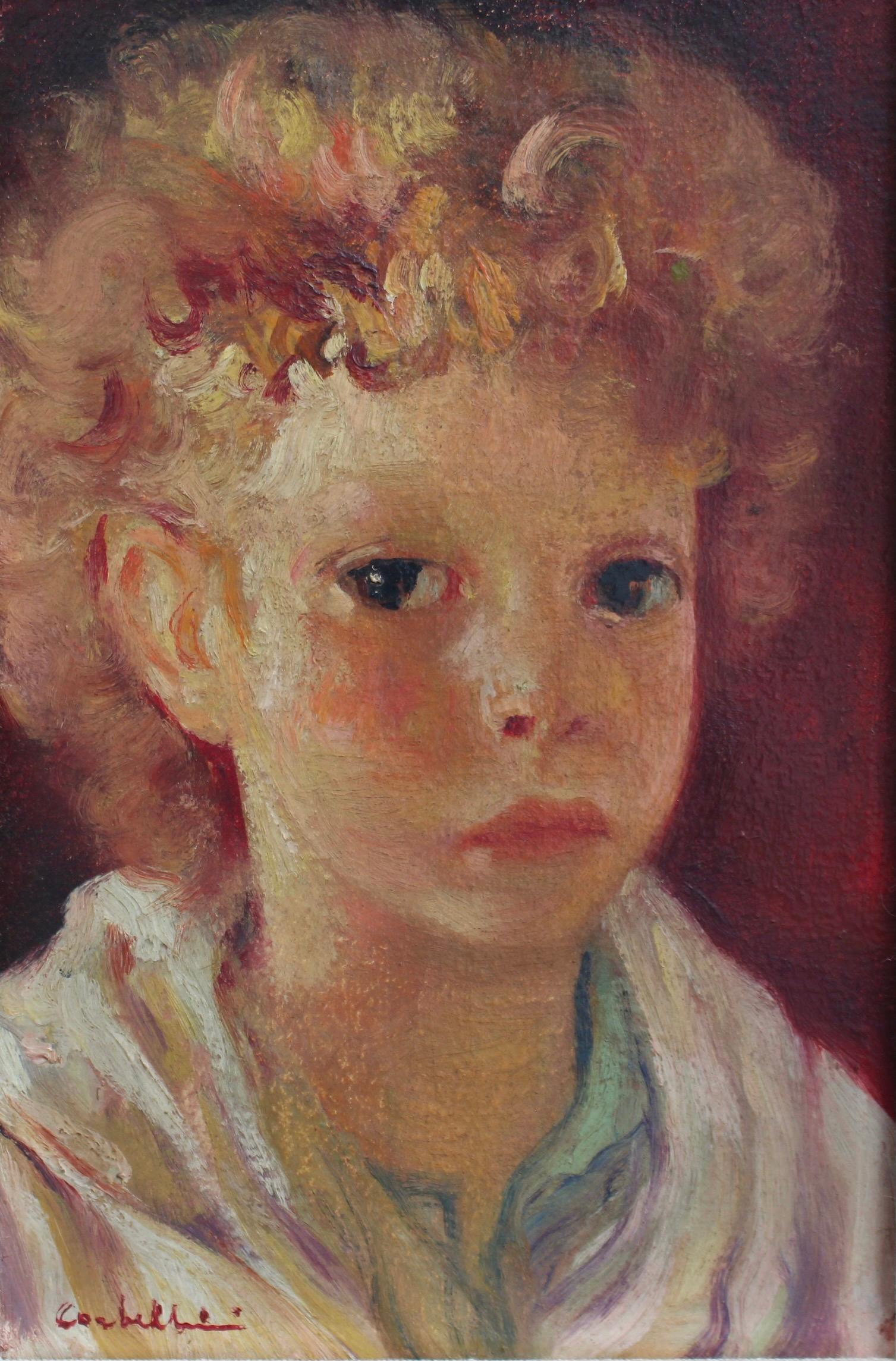 Portrait Painting Luigi Corbellini - Portrait d'un jeune garçon
