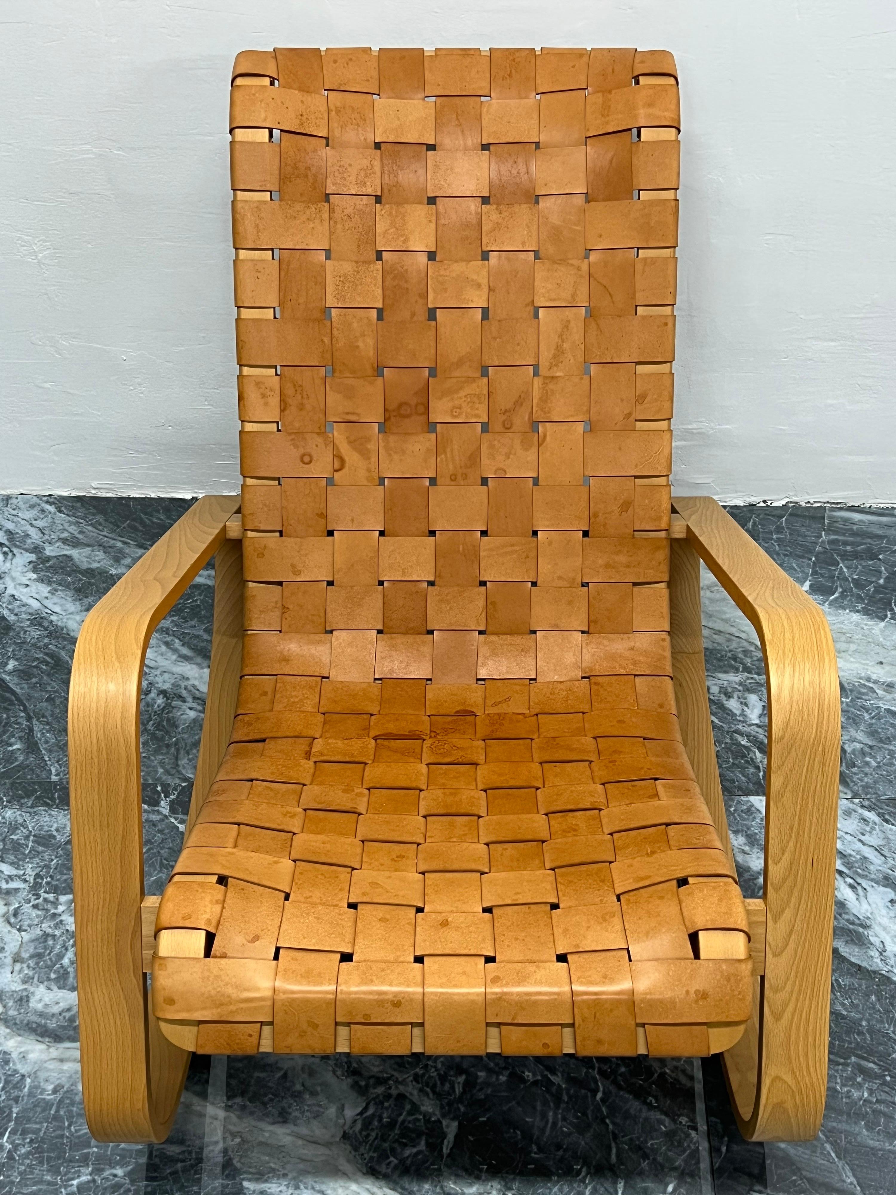Luigi Crassevig ‘Dondolo’ Bentwood and Woven Leather Rocking Chair for Crassevig 1