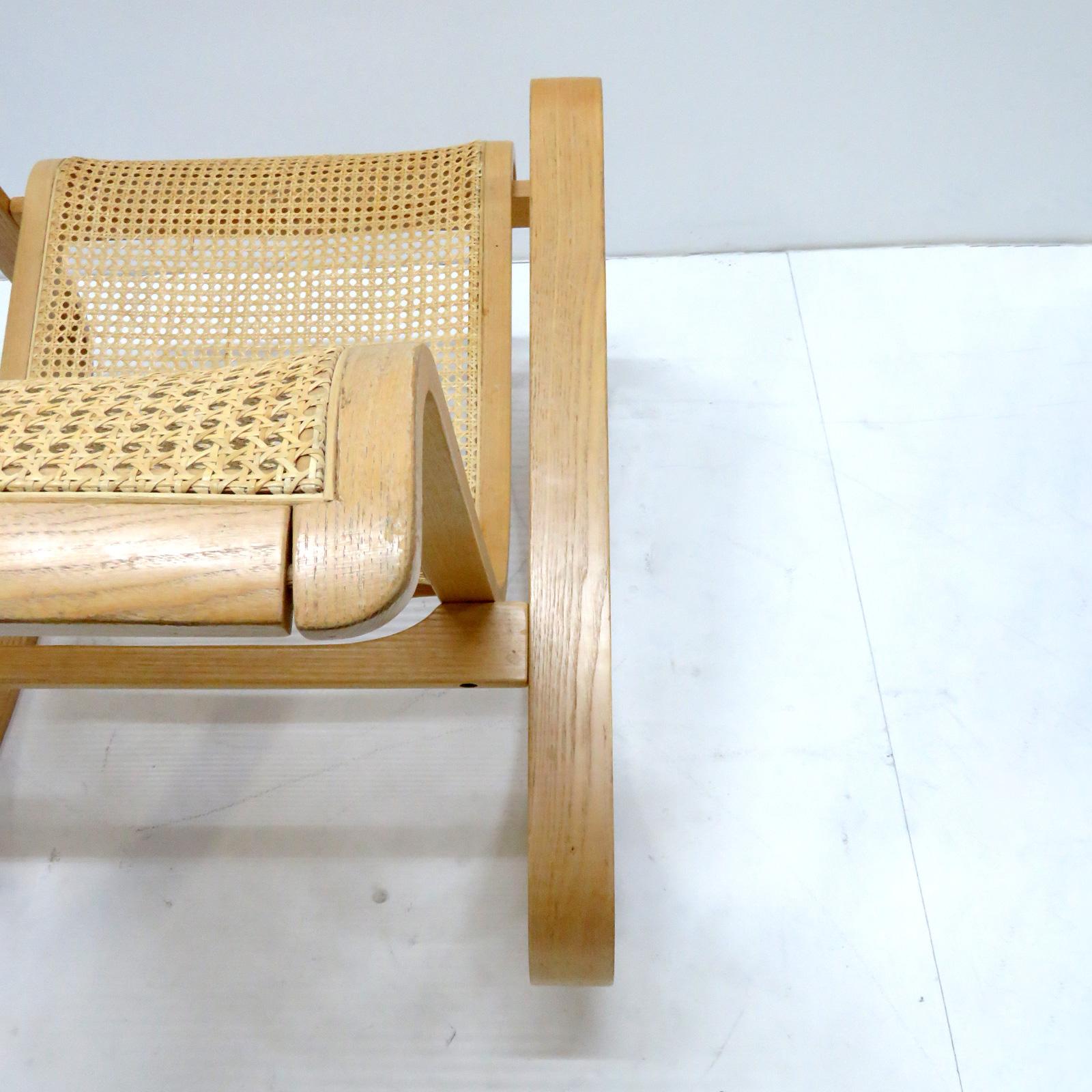 Woven Luigi Crassevig 'Dondolo' Bentwood Rocking Chair, 1970 For Sale