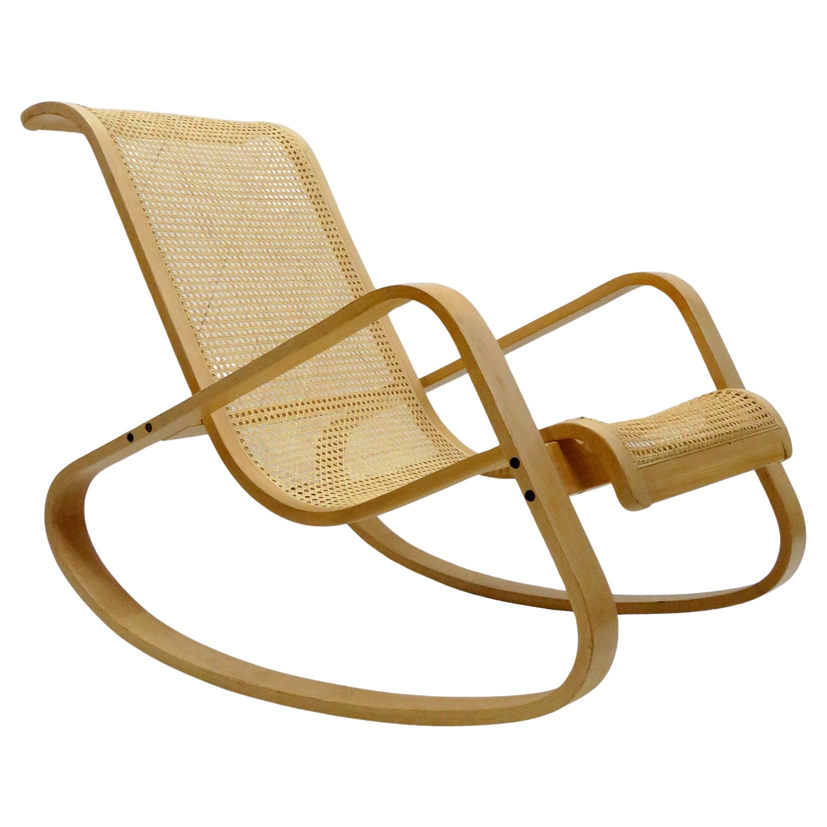 Luigi Crassevig 'Dondolo' Bentwood Rocking Chair, 1970 For Sale