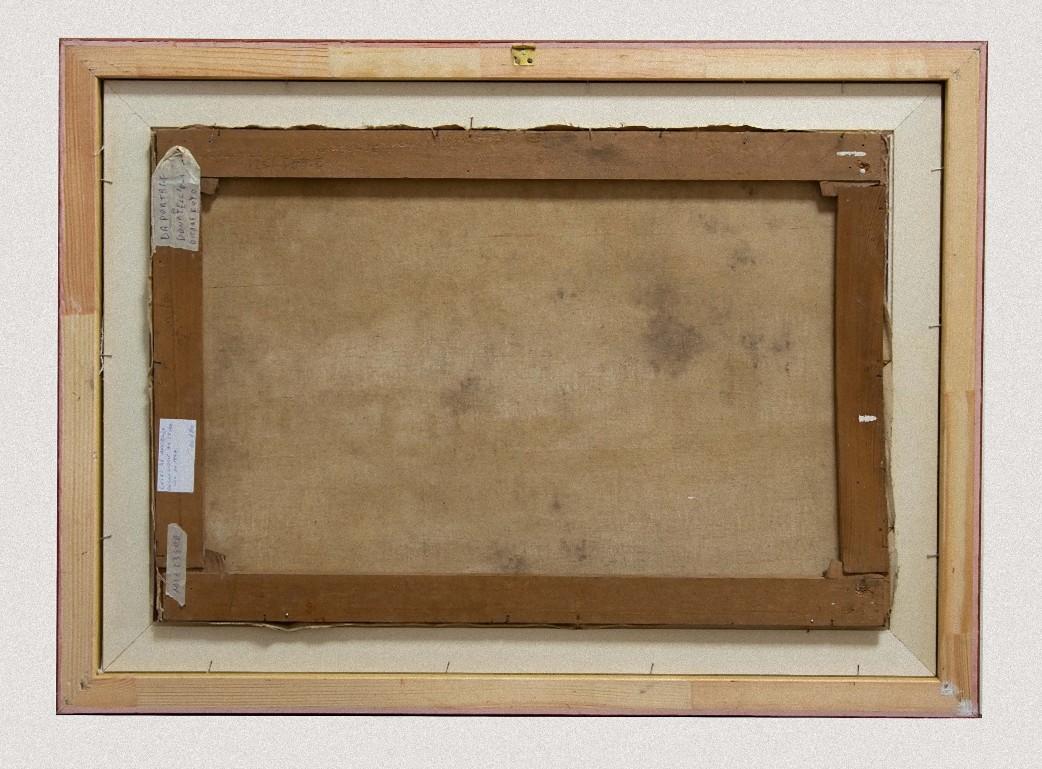 Carruajes en Ischia - Óleo original sobre tabla de Luigi de Angelis - 1956 en venta 2