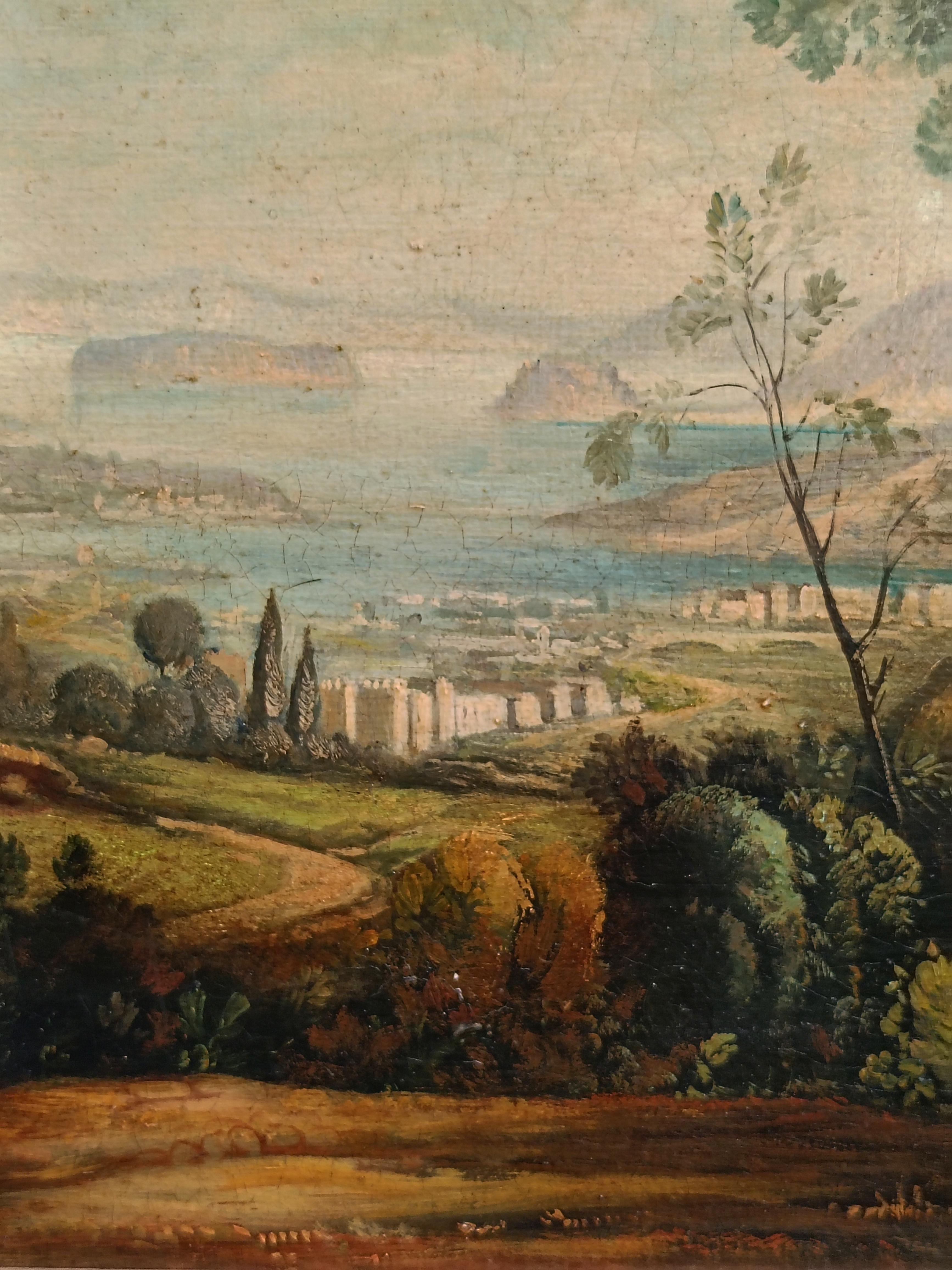 LANDESCAPE -French School -Oil on Canvas Italian Landscape Painting For Sale 7