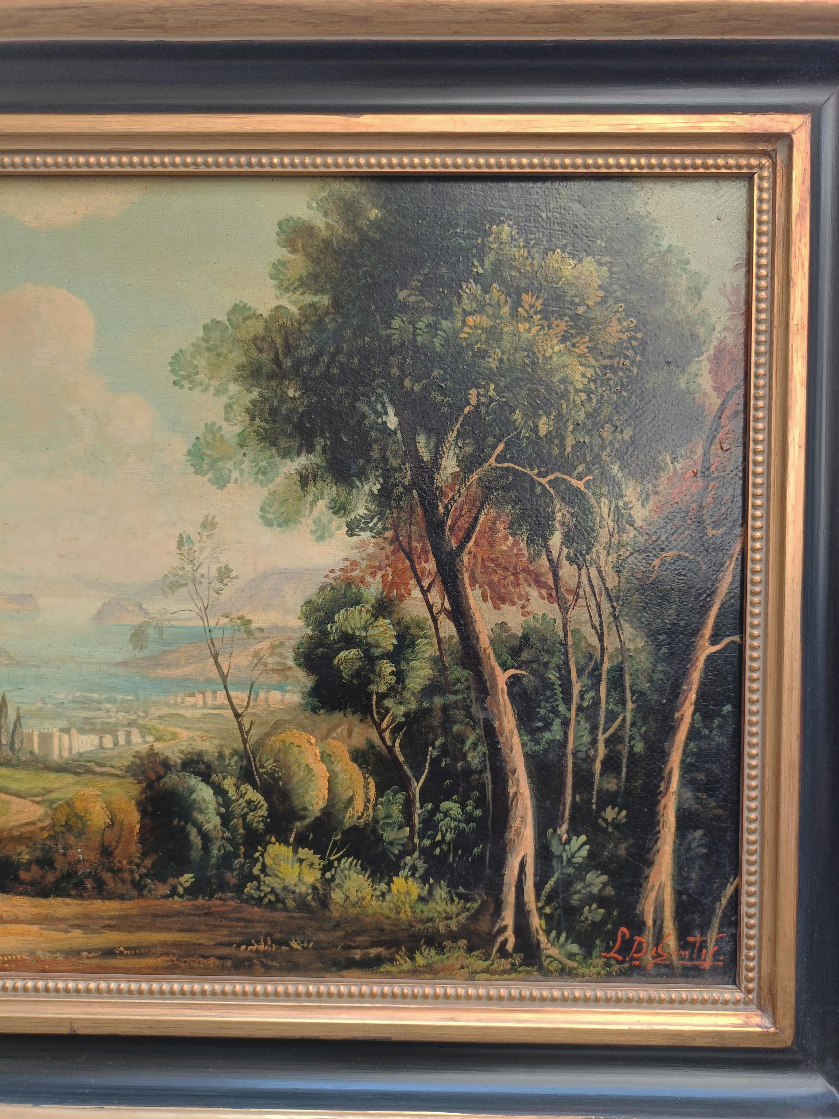 LANDESCAPE -French School -Oil on Canvas Italian Landscape Painting For Sale 8