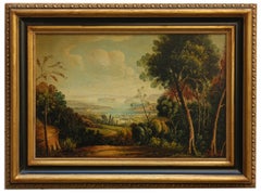 LANDESCAPE -French School -Oil on Canvas Italian Landscape Painting