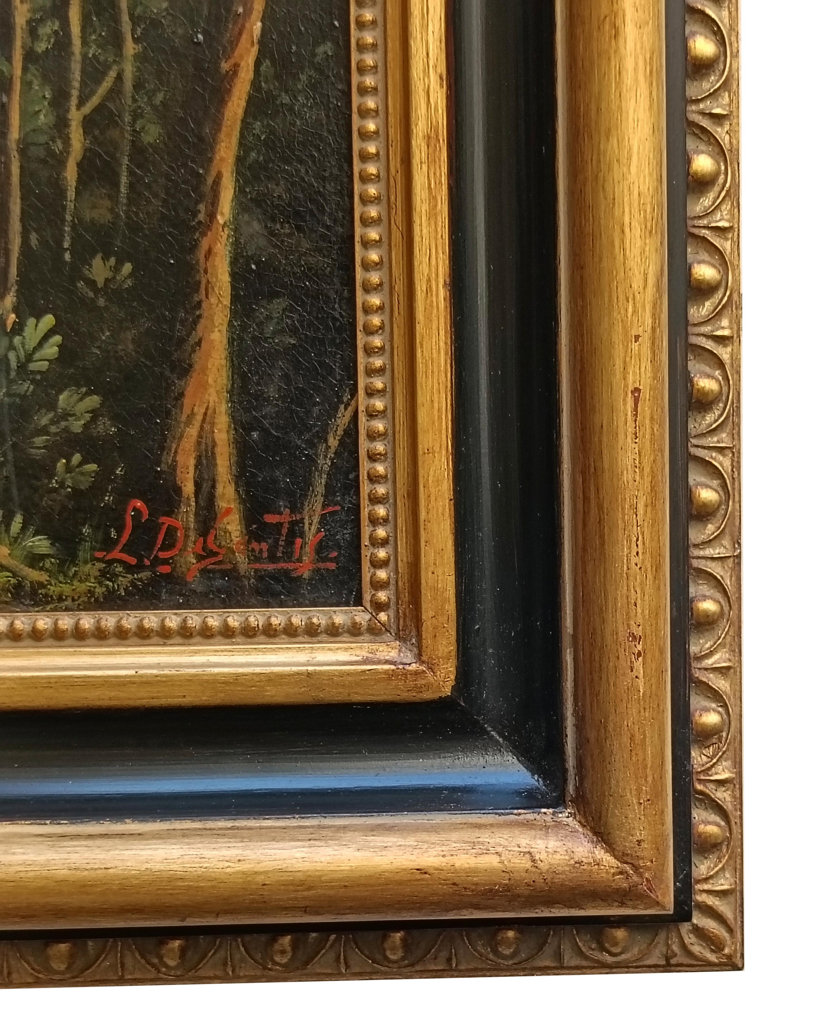 LANDESCAPE -French School -Oil on Canvas Italian Landscape Painting For Sale 3