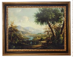LANDSCAPE - French School - Italian Oil on canvas Painting
