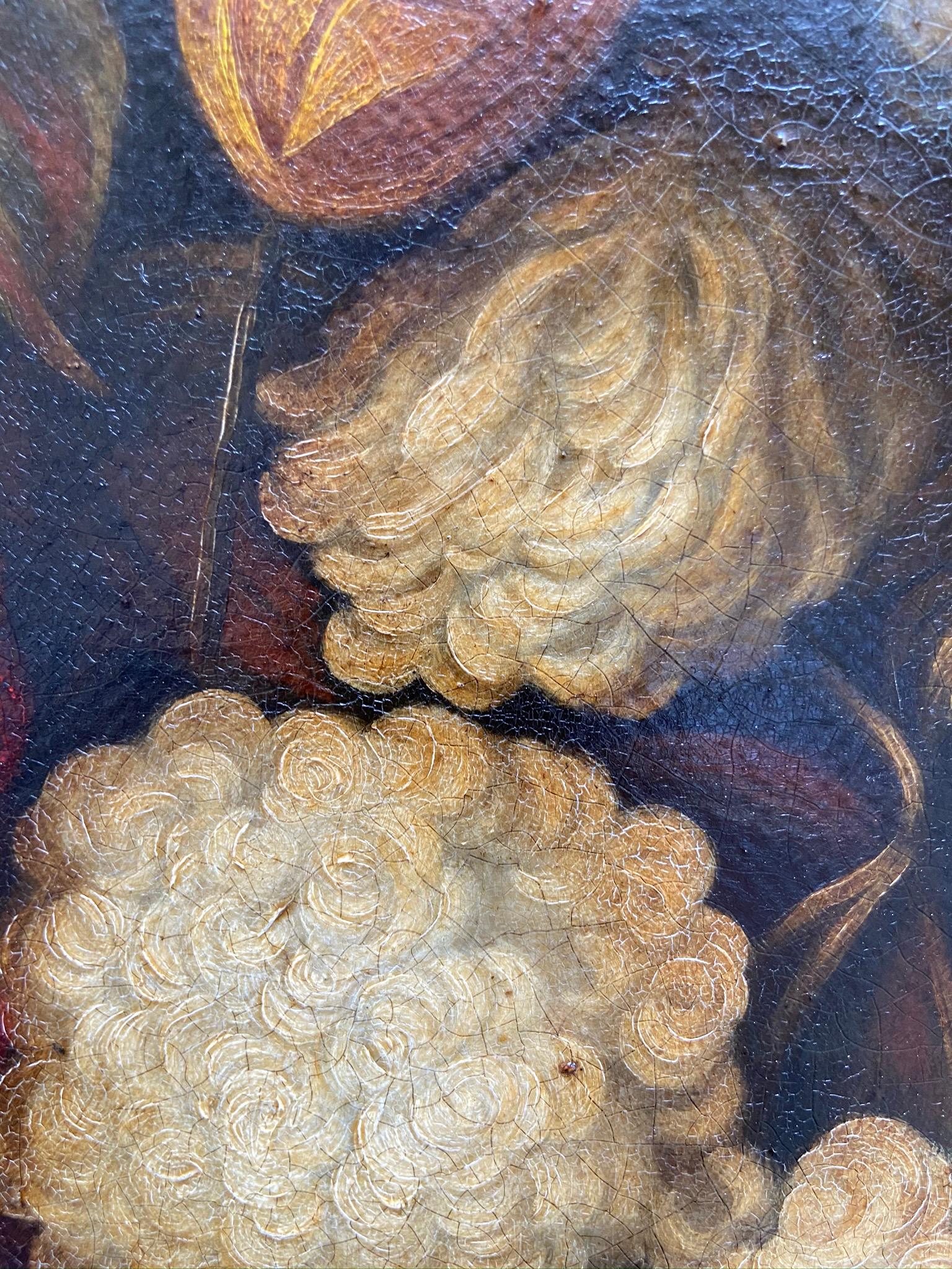 FLORES - Óleo sobre lienzo Bodegón italiano en venta 3