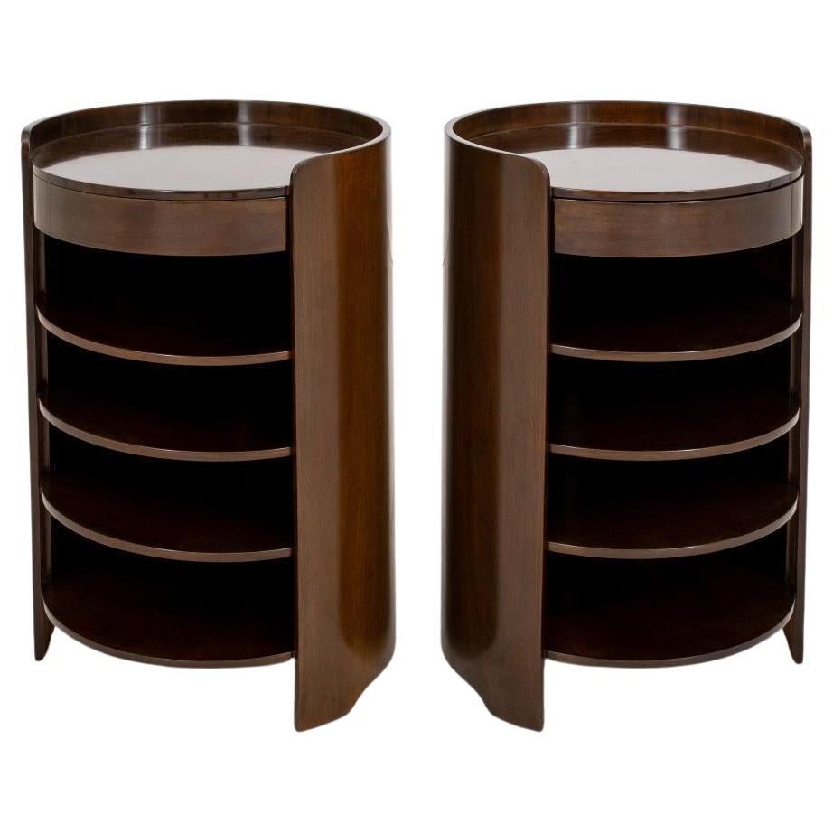 Luigi Dominioni Pair of "Casaccia" Oval Cabinets For Sale