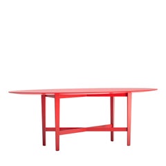 Luigi Filippo Red Oval Table by Marta Laudani & Marco Romanelli