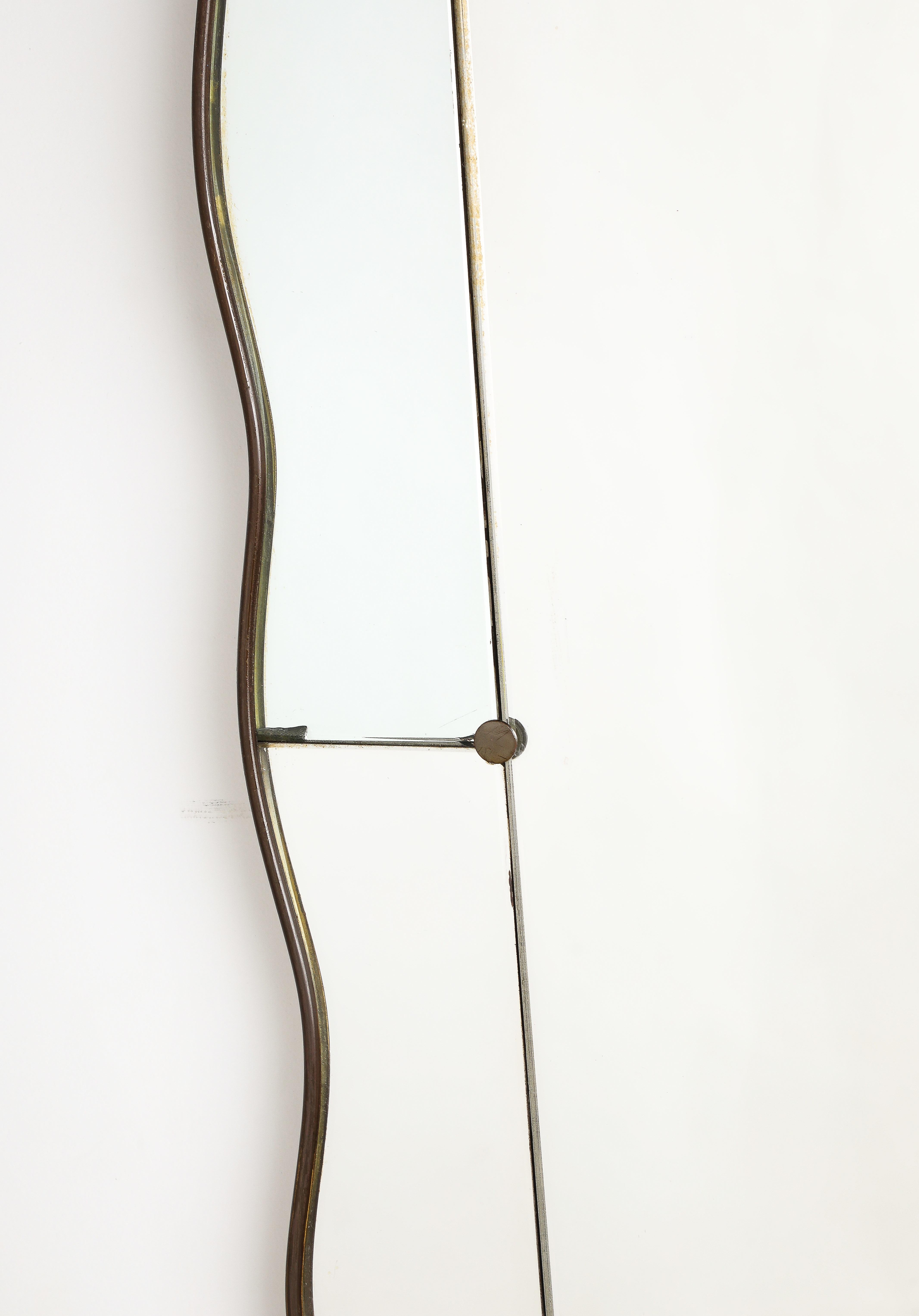 Luigi Fontana Brass Shaped Wall Mirror, circa 1940 5