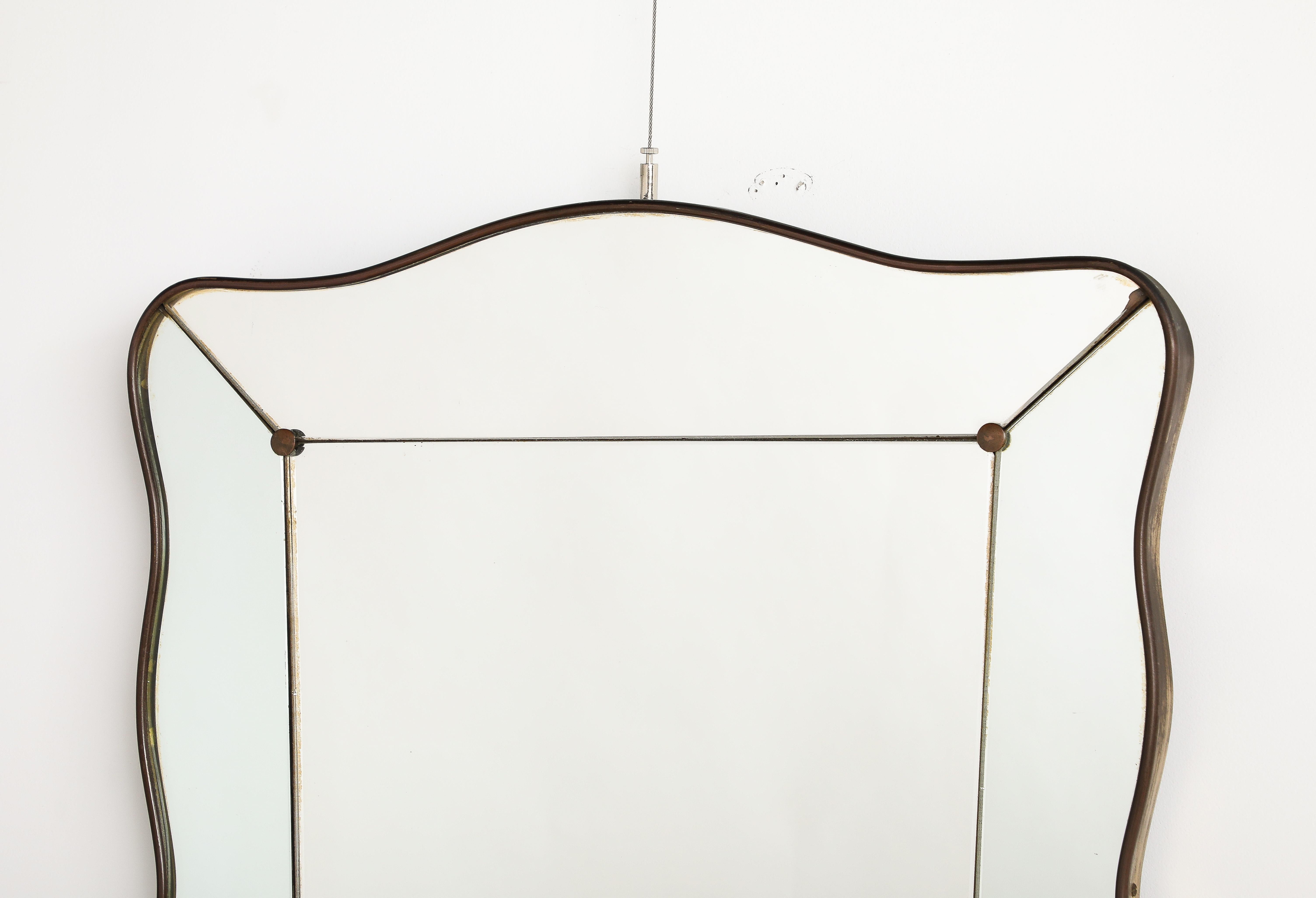 Fontana Arte Brass Shaped Wall Mirror, circa 1940 8