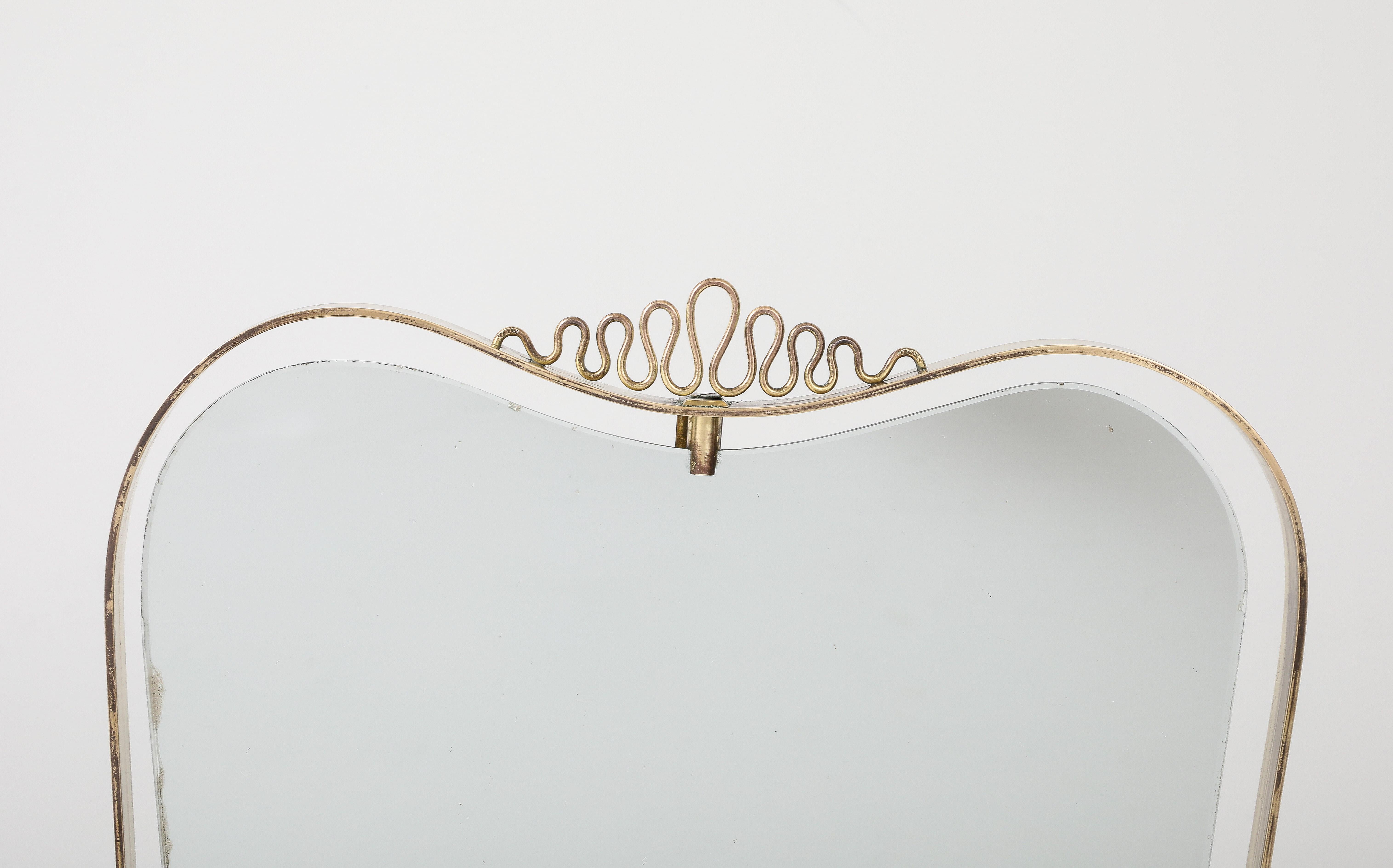 Miroir de toilette en laiton de Luigi Fontana, Fontana Arte, vers 1940 Bon état - En vente à New York, NY