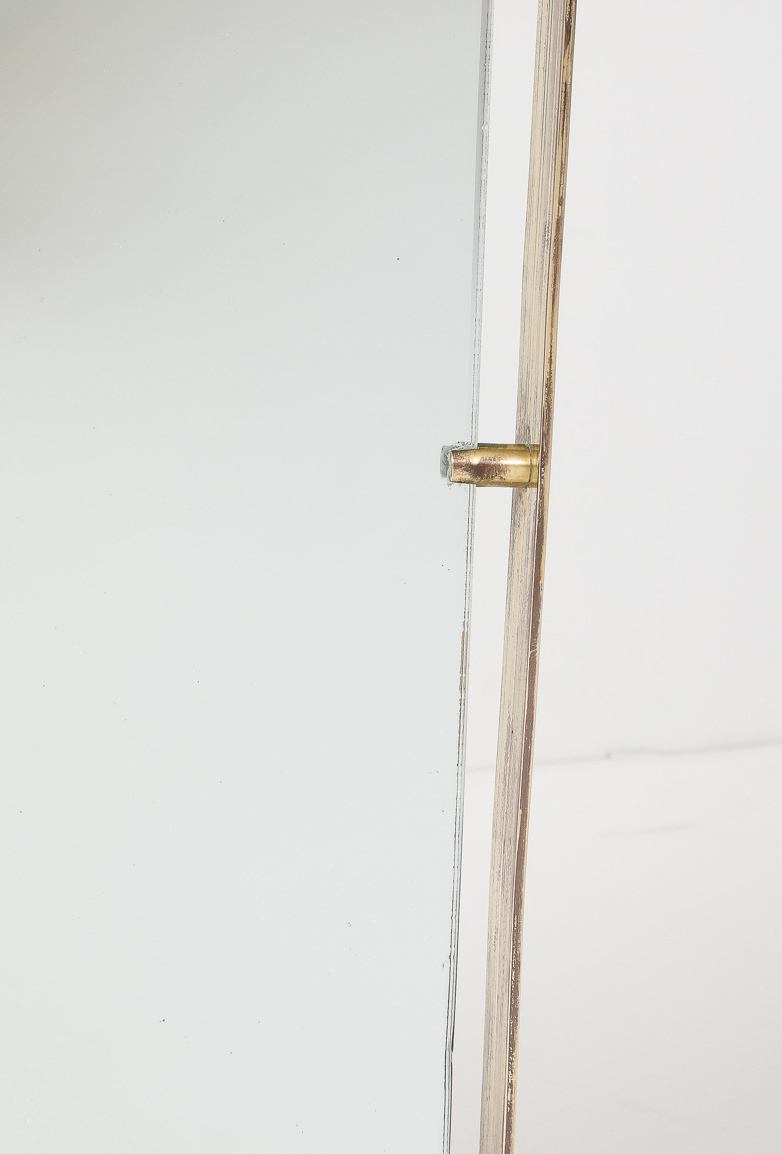 Milieu du XXe siècle Miroir de toilette en laiton de Luigi Fontana, Fontana Arte, vers 1940 en vente