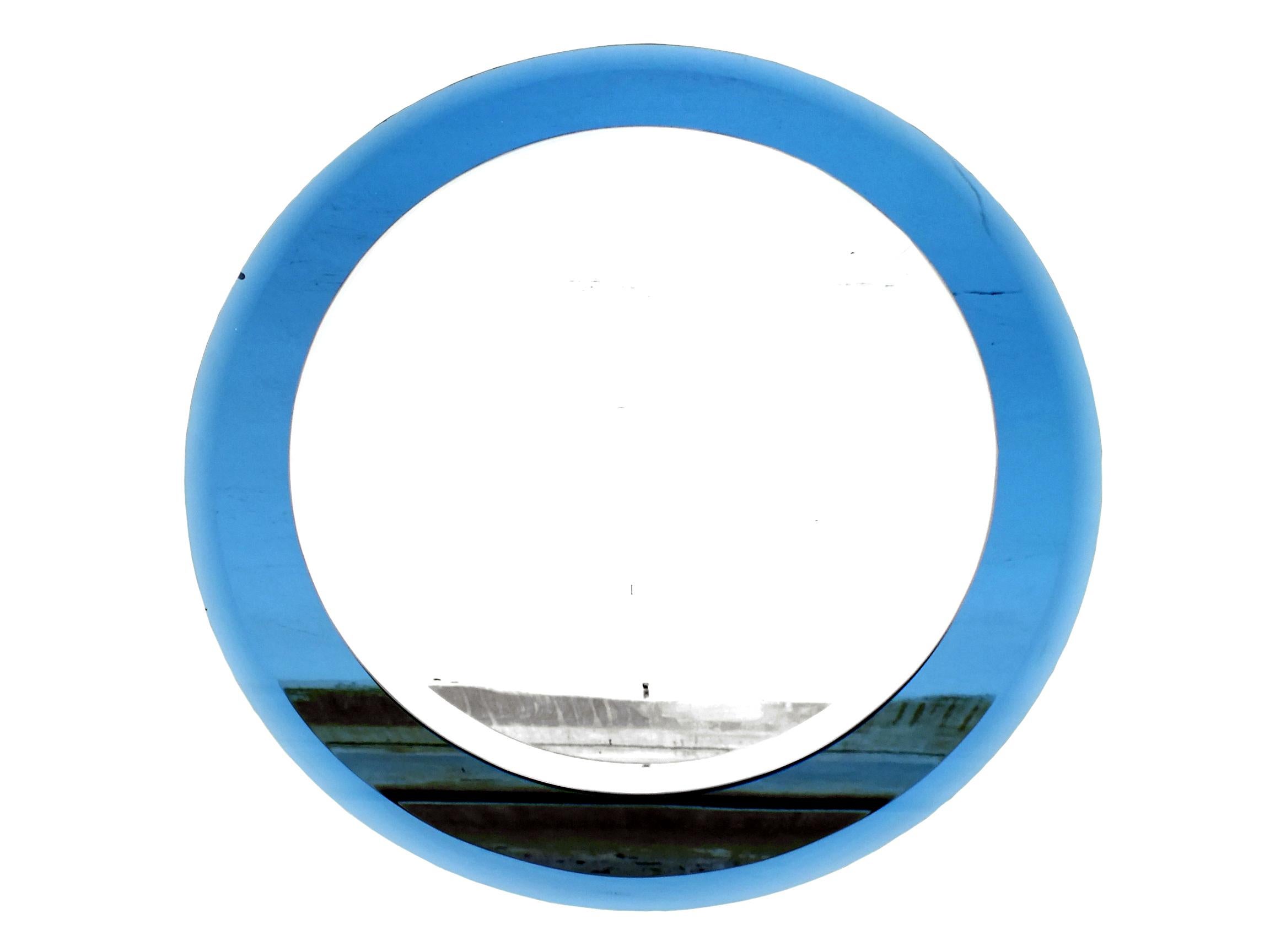Luigi Fontana BlueCobalt Mirror Years40 Design Pietro Chiesa Attributed to For Sale 3