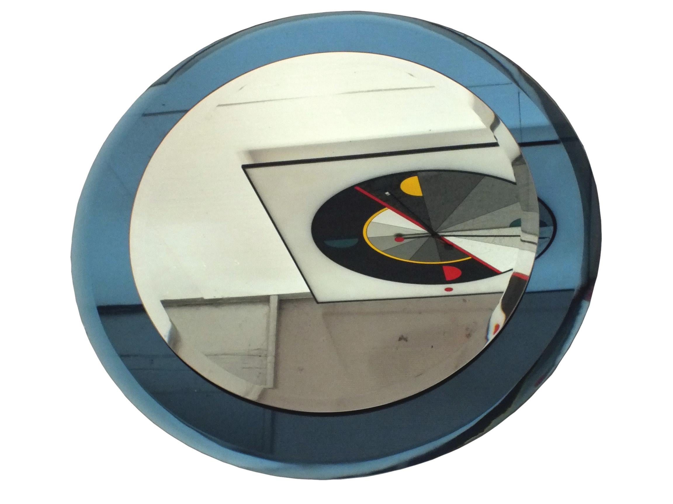 Luigi Fontana BlueCobalt Mirror Years40 Design Pietro Chiesa Attributed to For Sale 4