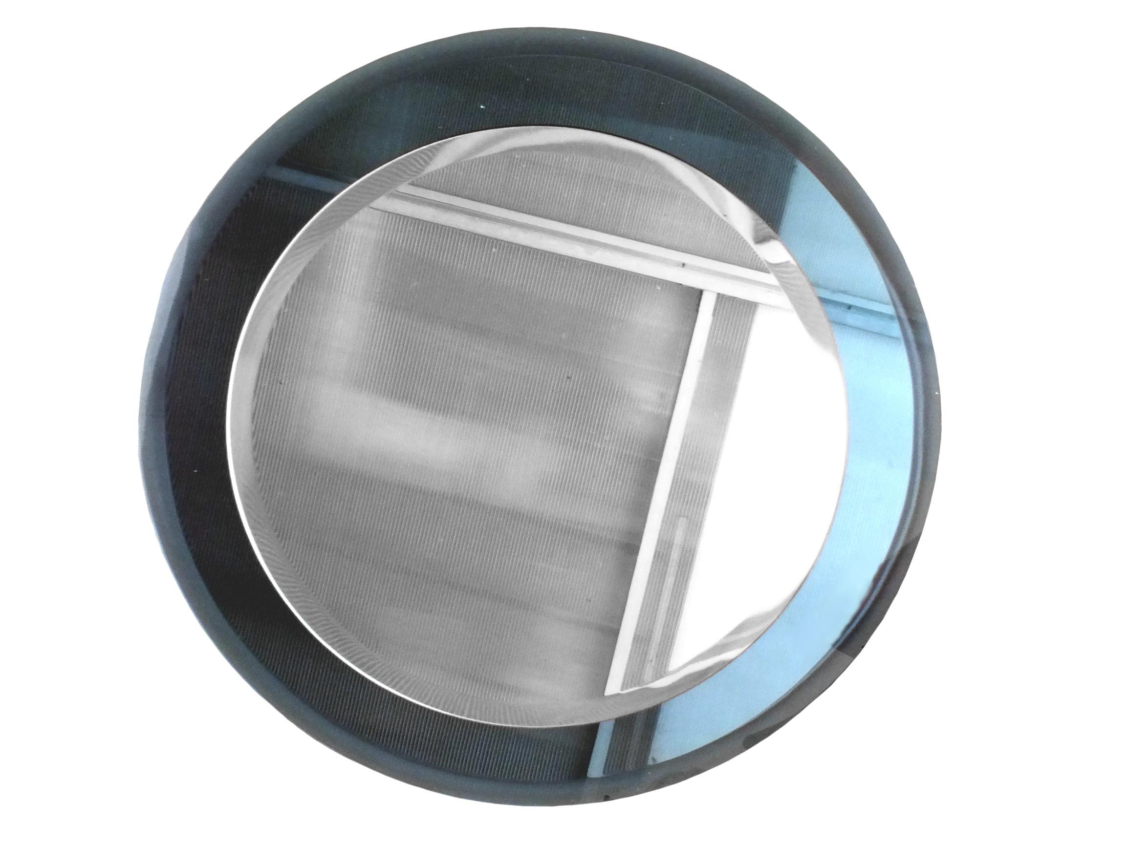 Mid-20th Century Luigi Fontana BlueCobalt Mirror Years40 Design Pietro Chiesa Attributed to For Sale