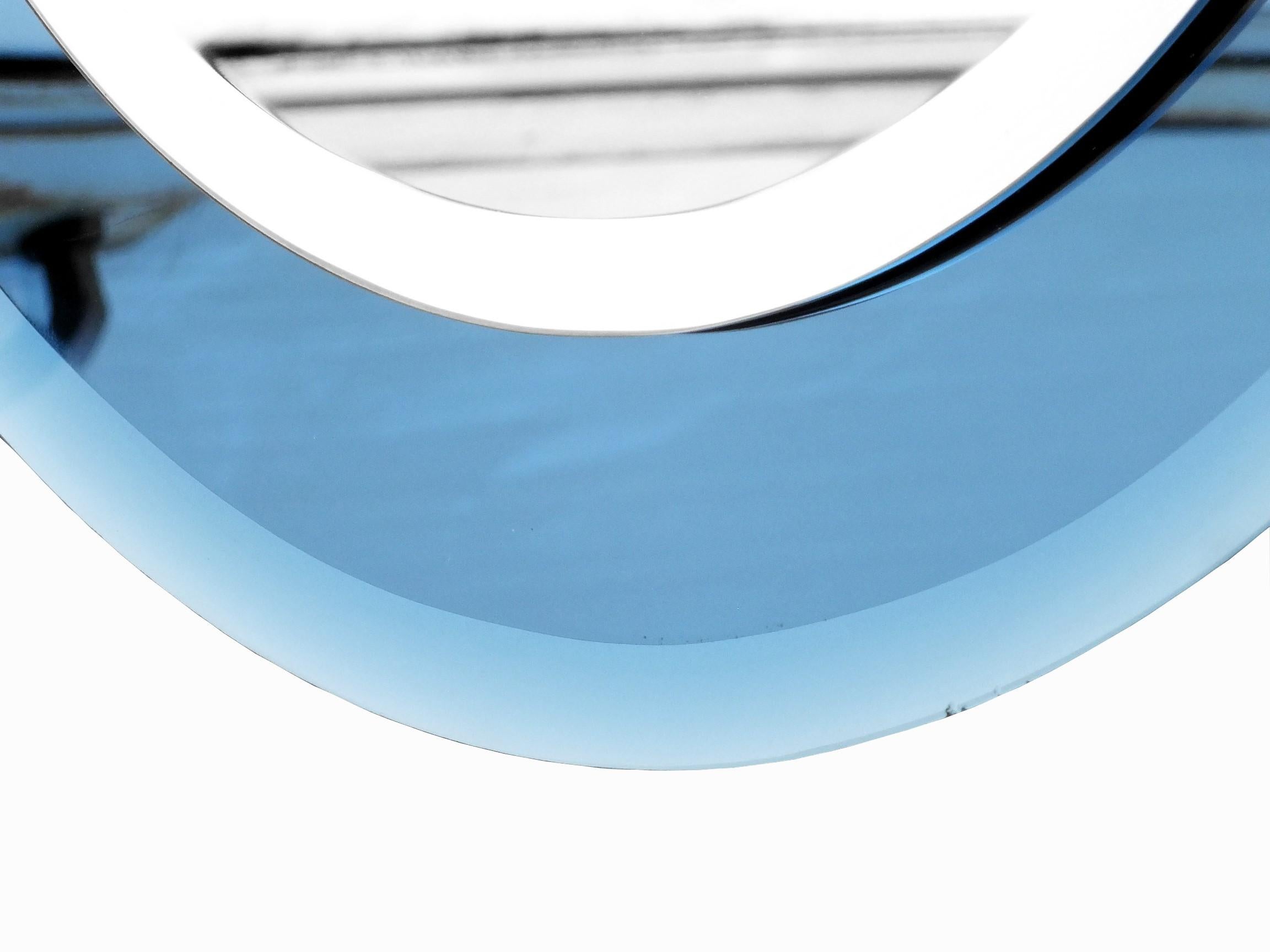 Luigi Fontana BlueCobalt Mirror Years40 Design Pietro Chiesa Attributed to For Sale 1