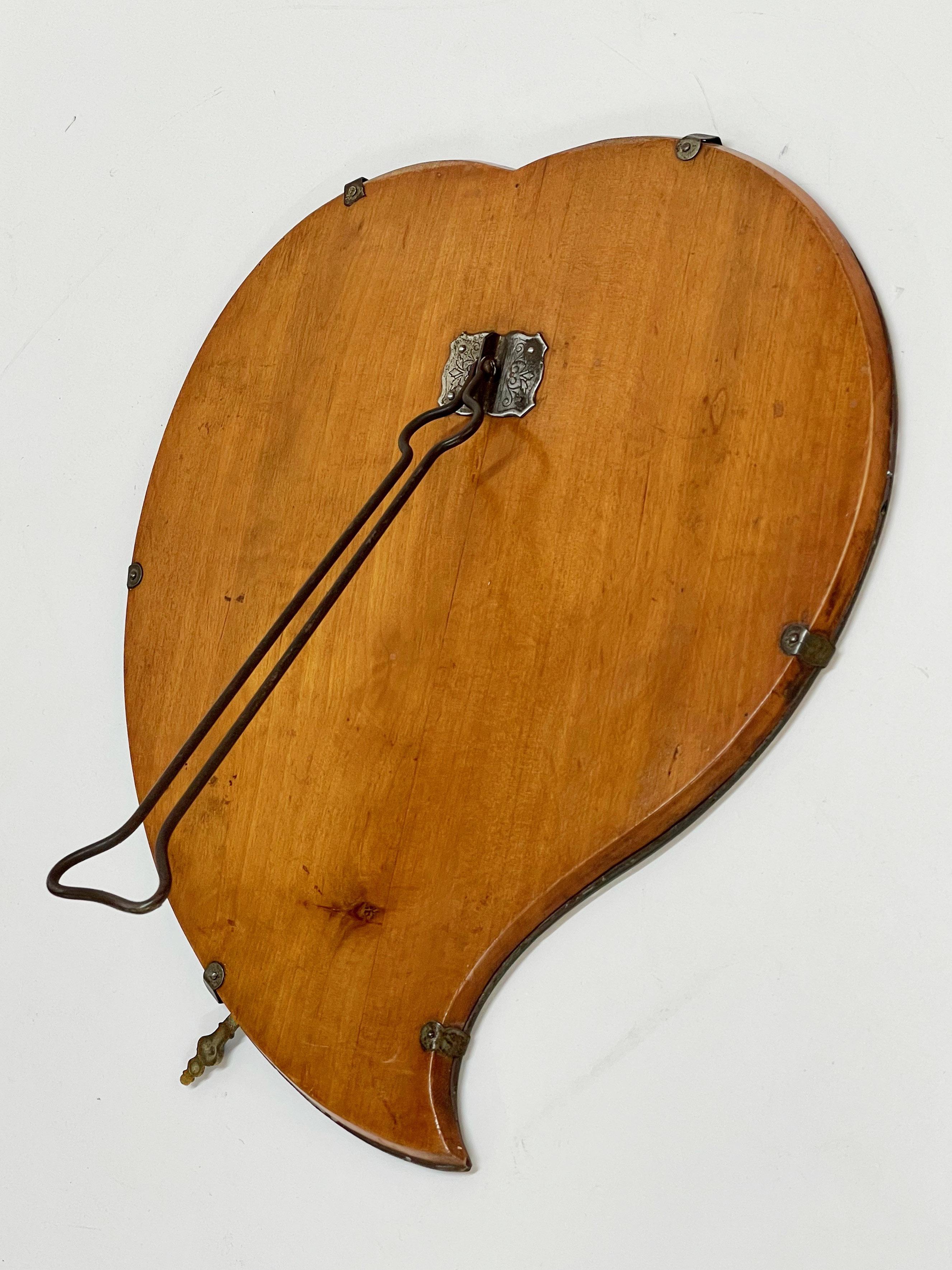 Luigi Fontana Midcentury Italian Heart Shaped Cherry Wood Table Mirror, 1940s For Sale 9