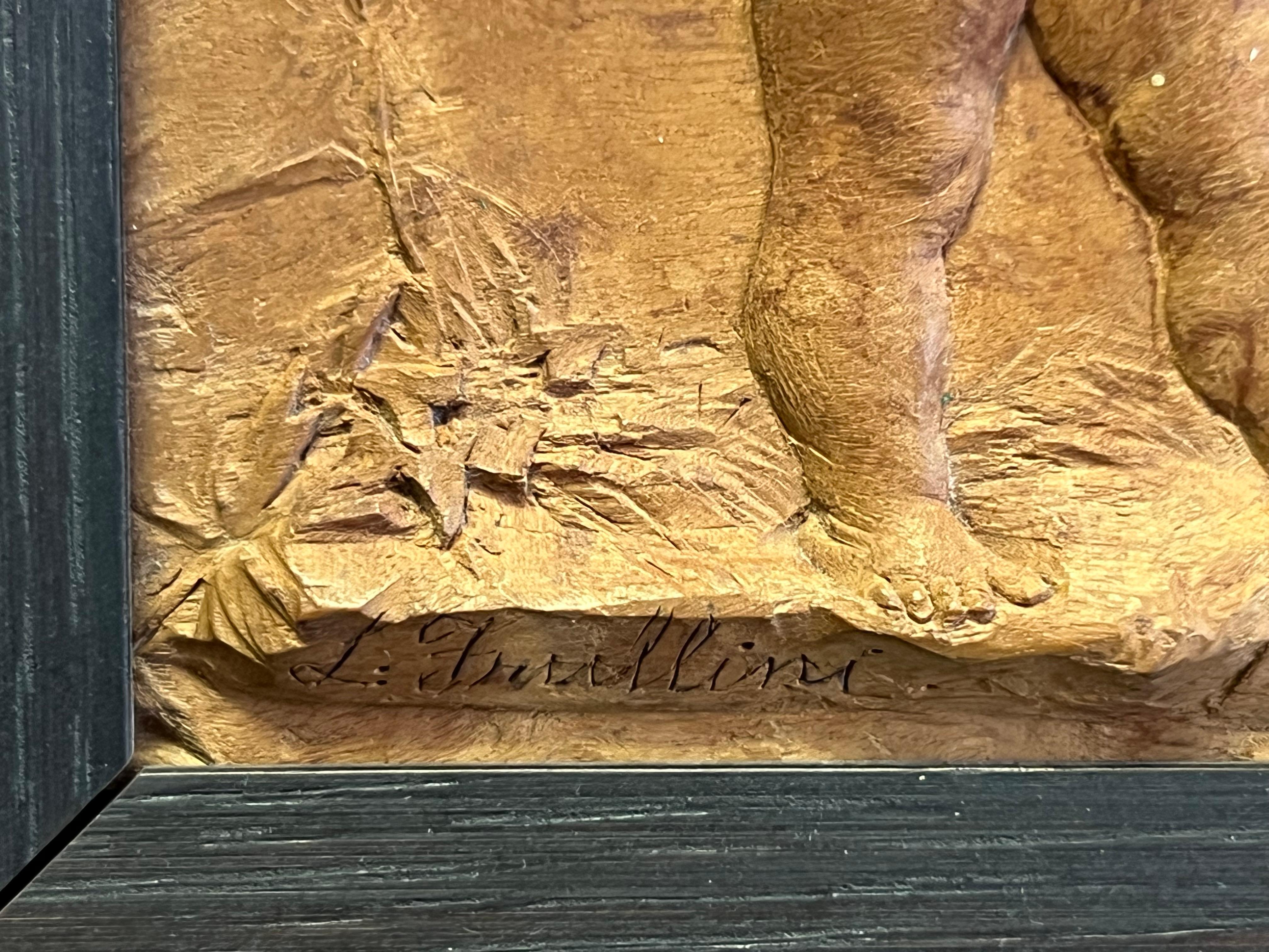 Luigi Frullini carved Wood Plaque Gilded Age For Sale 12
