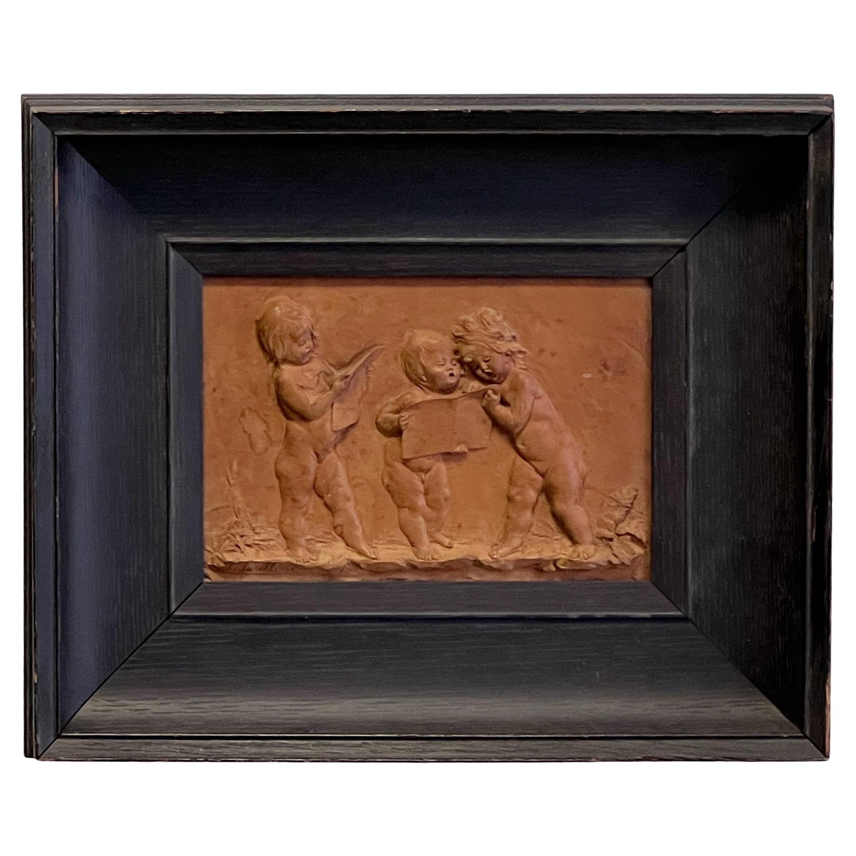 Luigi Frullini carved Wood Plaque Gilded Age