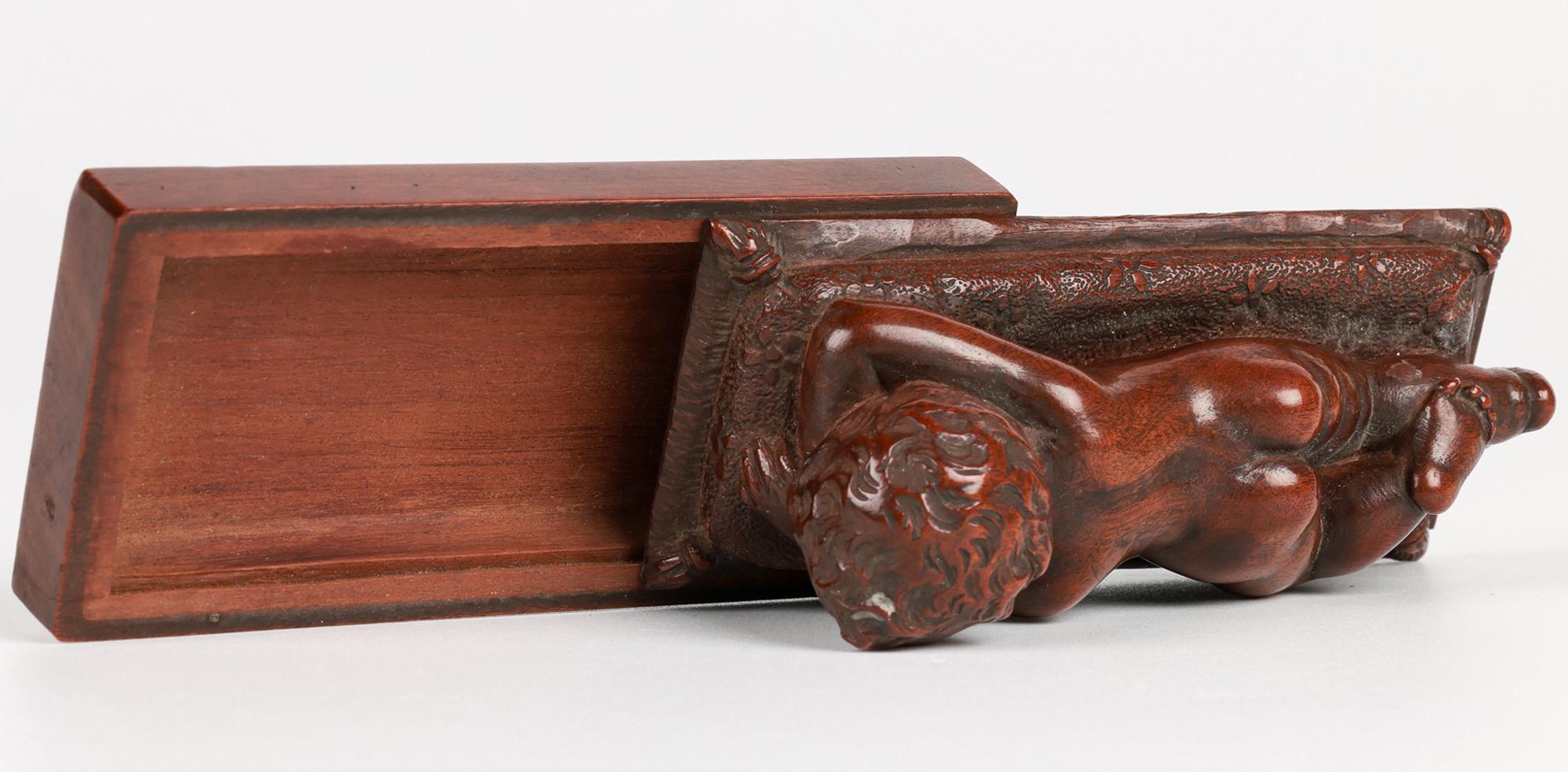 Luigi Frullini Rara Cerillera y Cerillo Figurados Italianos Tallados a Mano Madera dura en venta