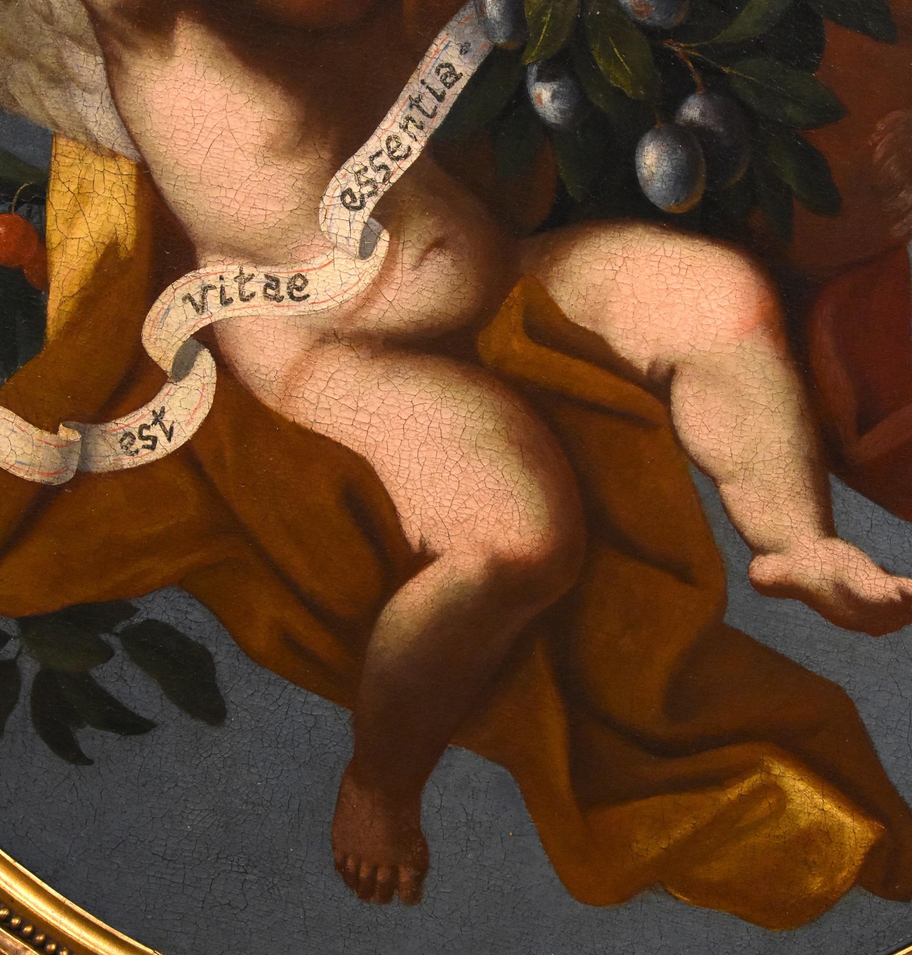 Peinture à l'huile sur toile « Angels Flower Garzi » (Fleurs d'anges) - Ancien maître - Art italien du 17-18e siècle en vente 1