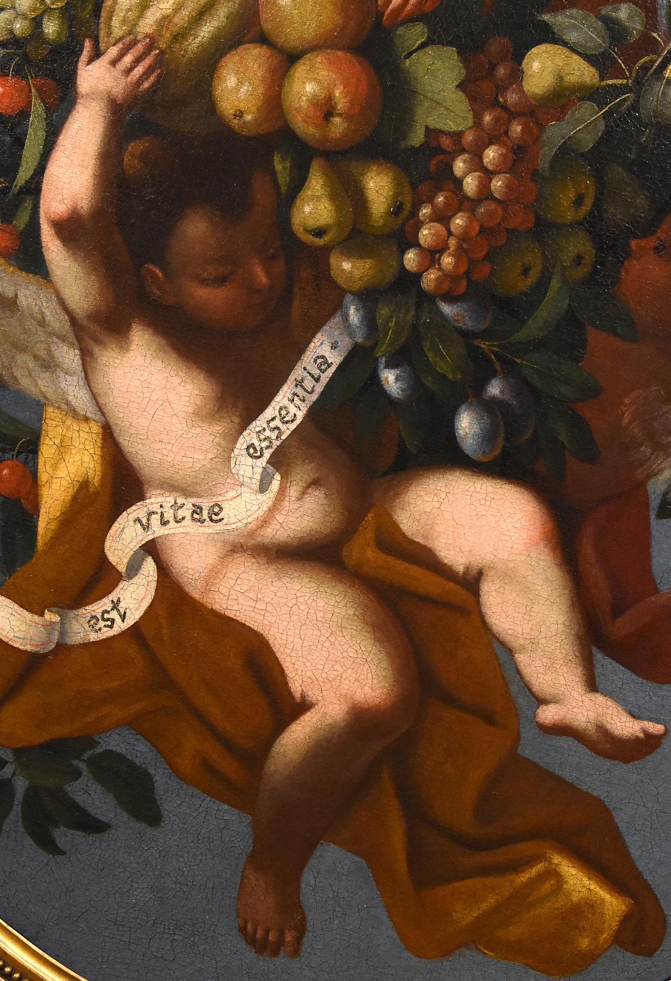 Peinture à l'huile sur toile « Angels Flower Garzi » (Fleurs d'anges) - Ancien maître - Art italien du 17-18e siècle en vente 2