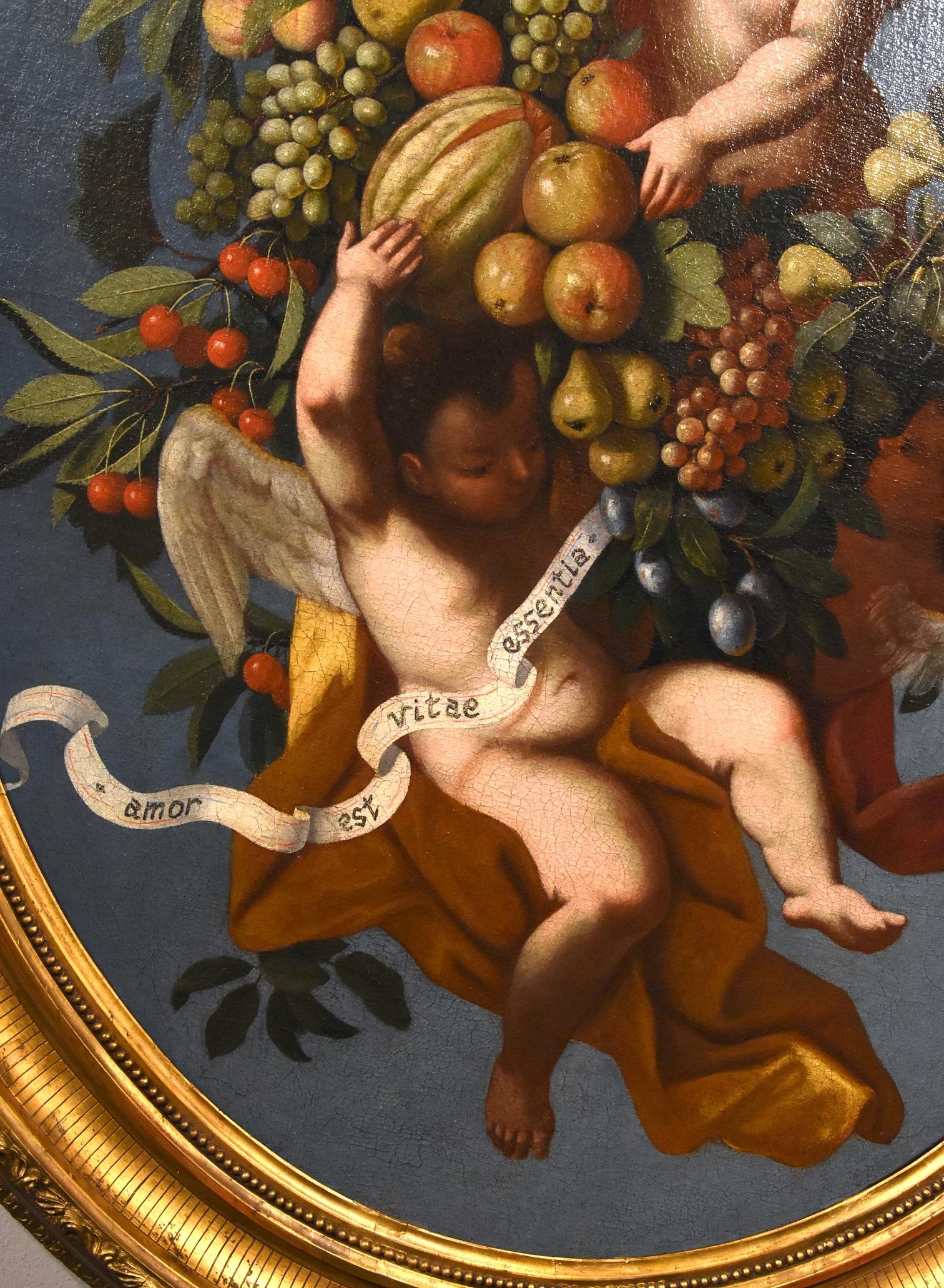 Peinture à l'huile sur toile « Angels Flower Garzi » (Fleurs d'anges) - Ancien maître - Art italien du 17-18e siècle en vente 3