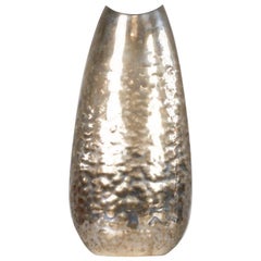 20th Century Luigi Genazzi Oval Hammered Silver Vase for Calderoni Jewels