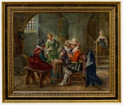 Luigi Giorgio Baldero (1842-1900) - 19th Century Oil, Cards At The Tavern