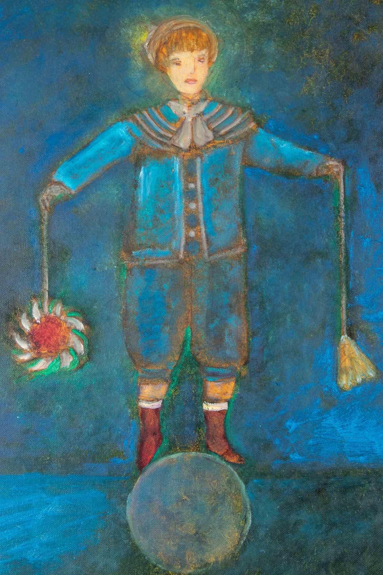 Messen unter den Fingern - Ölgemälde von Luigi Granetto - 1998 im Angebot 2