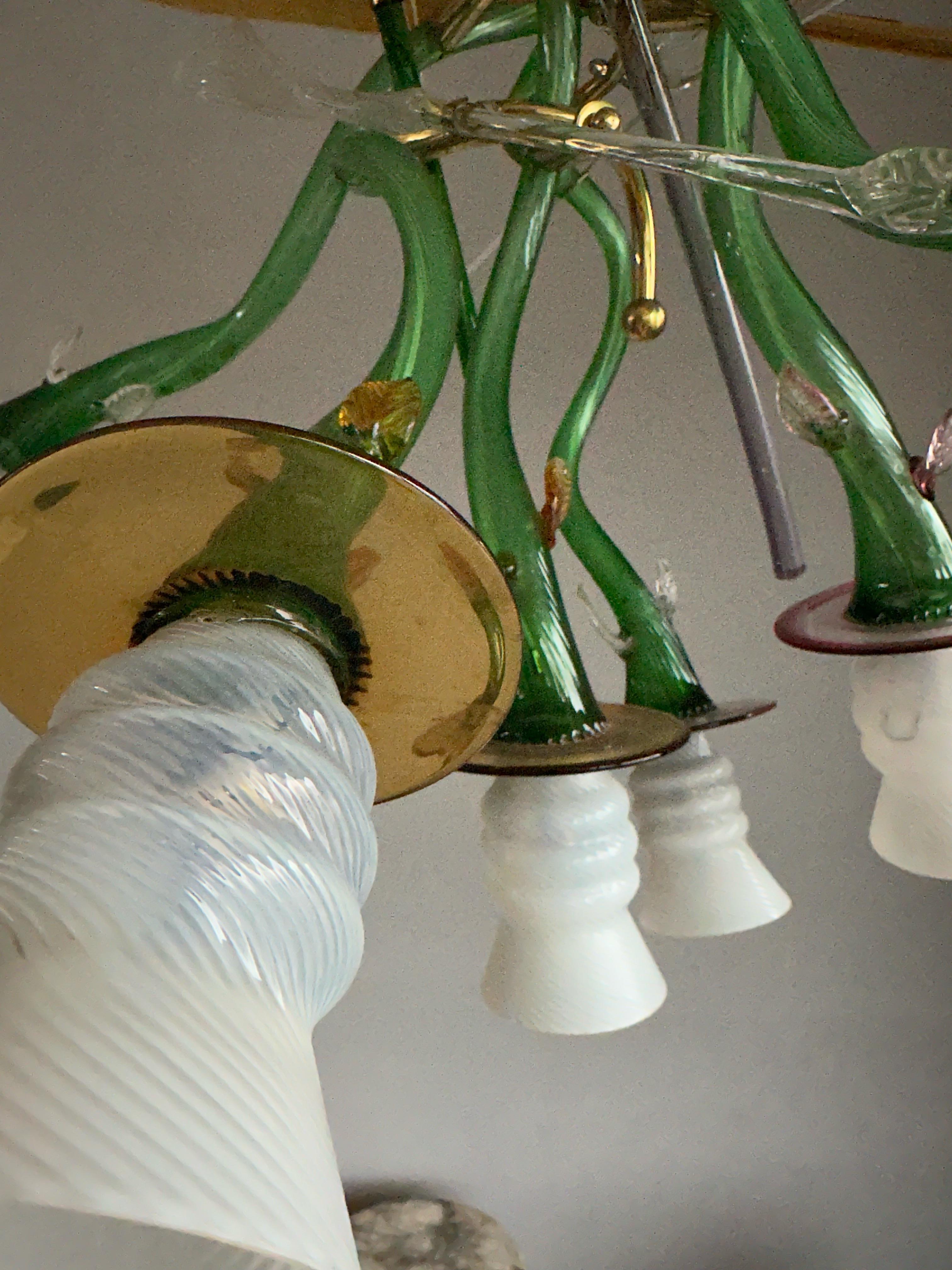 Lampe à suspension en verre de Murano Luigi I de Borek Sipek pour Driade, Italie en vente 8