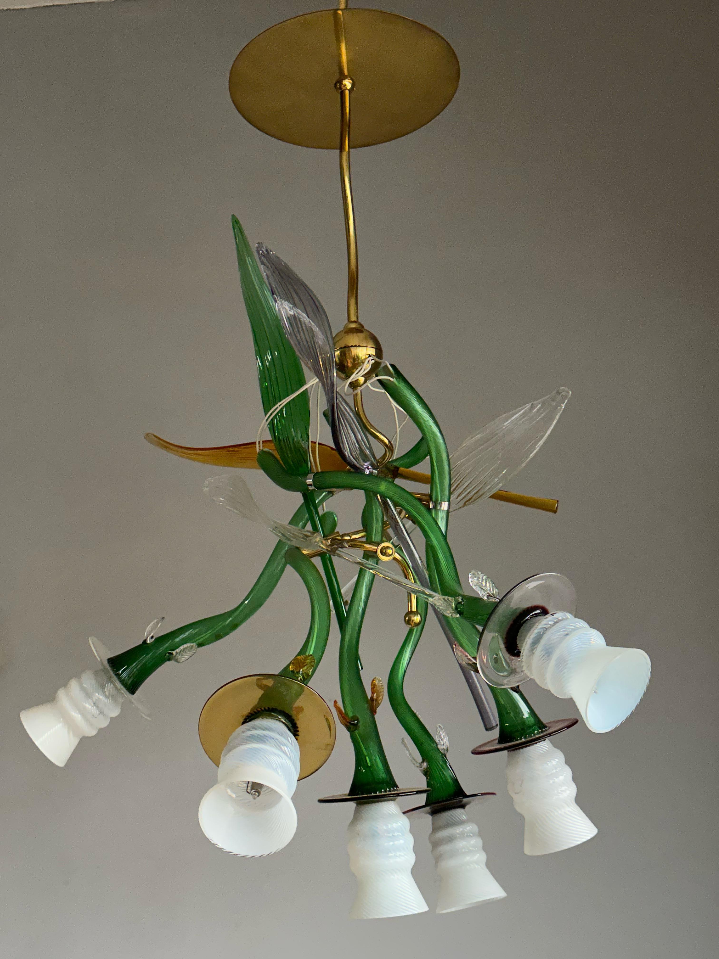 Luigi i Murano Glass Suspension Pendant Light by Borek Sipek for Driade, Italy For Sale 10
