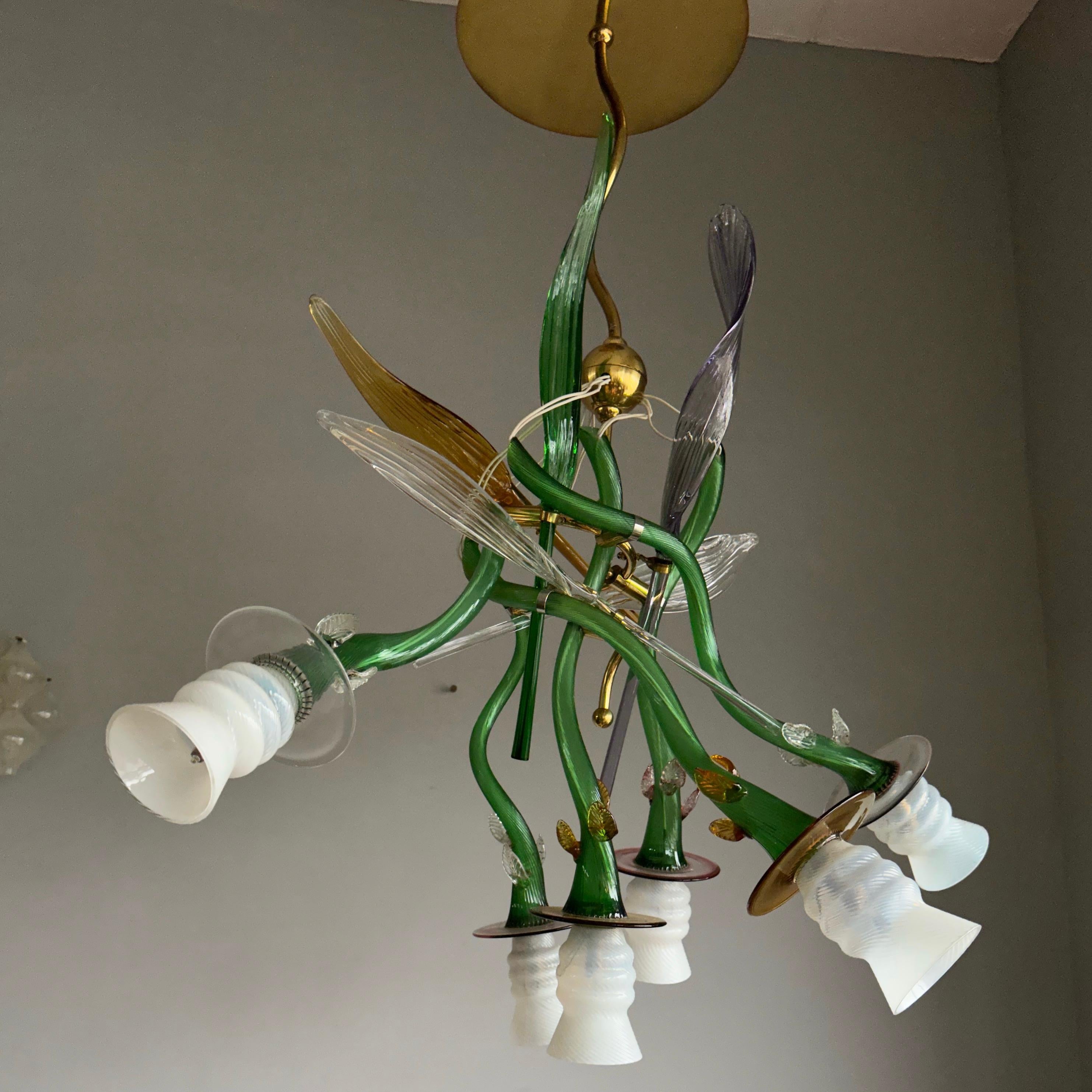 Luigi i Murano Glass Suspension Pendant Light by Borek Sipek for Driade, Italy For Sale 11