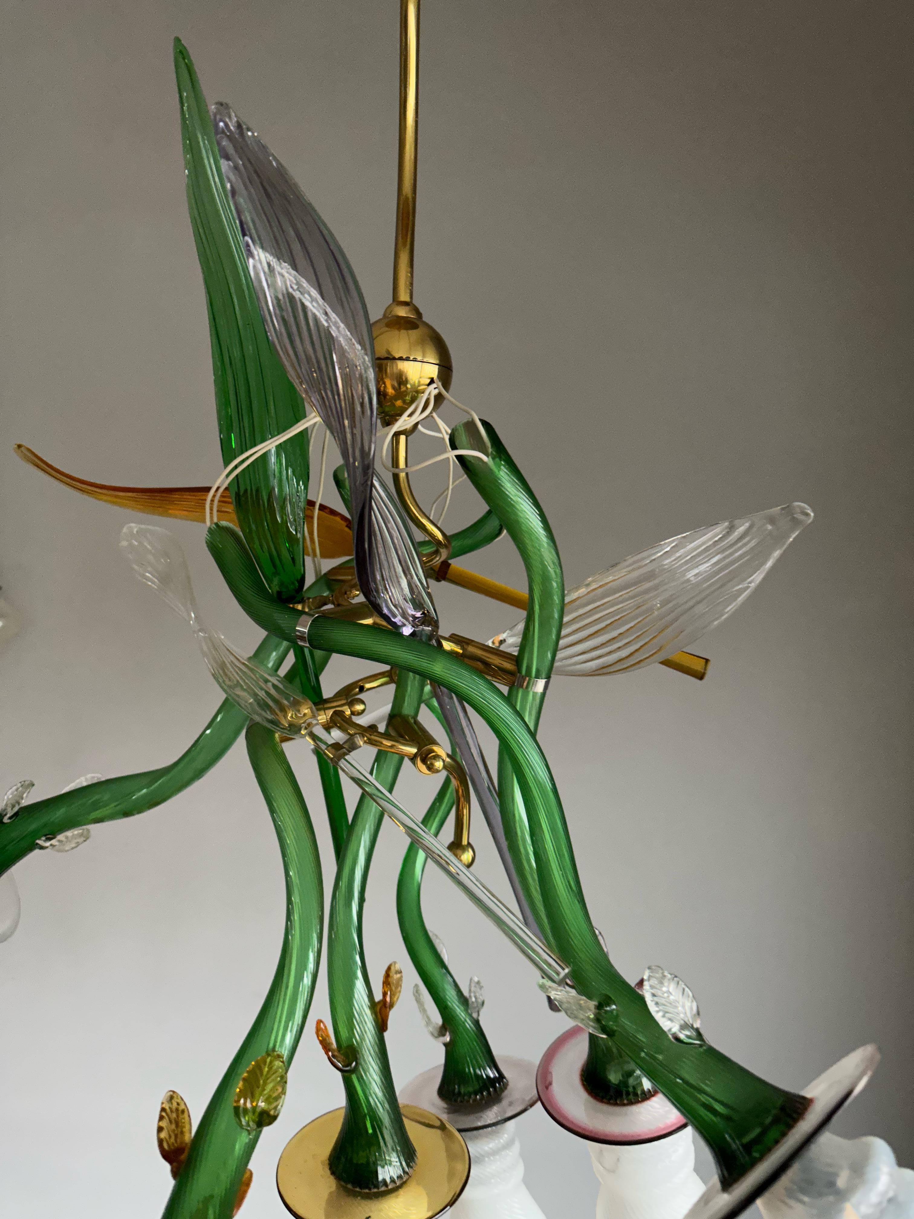 Mid-Century Modern Luigi i Murano Glass Suspension Pendant Light by Borek Sipek for Driade, Italy For Sale