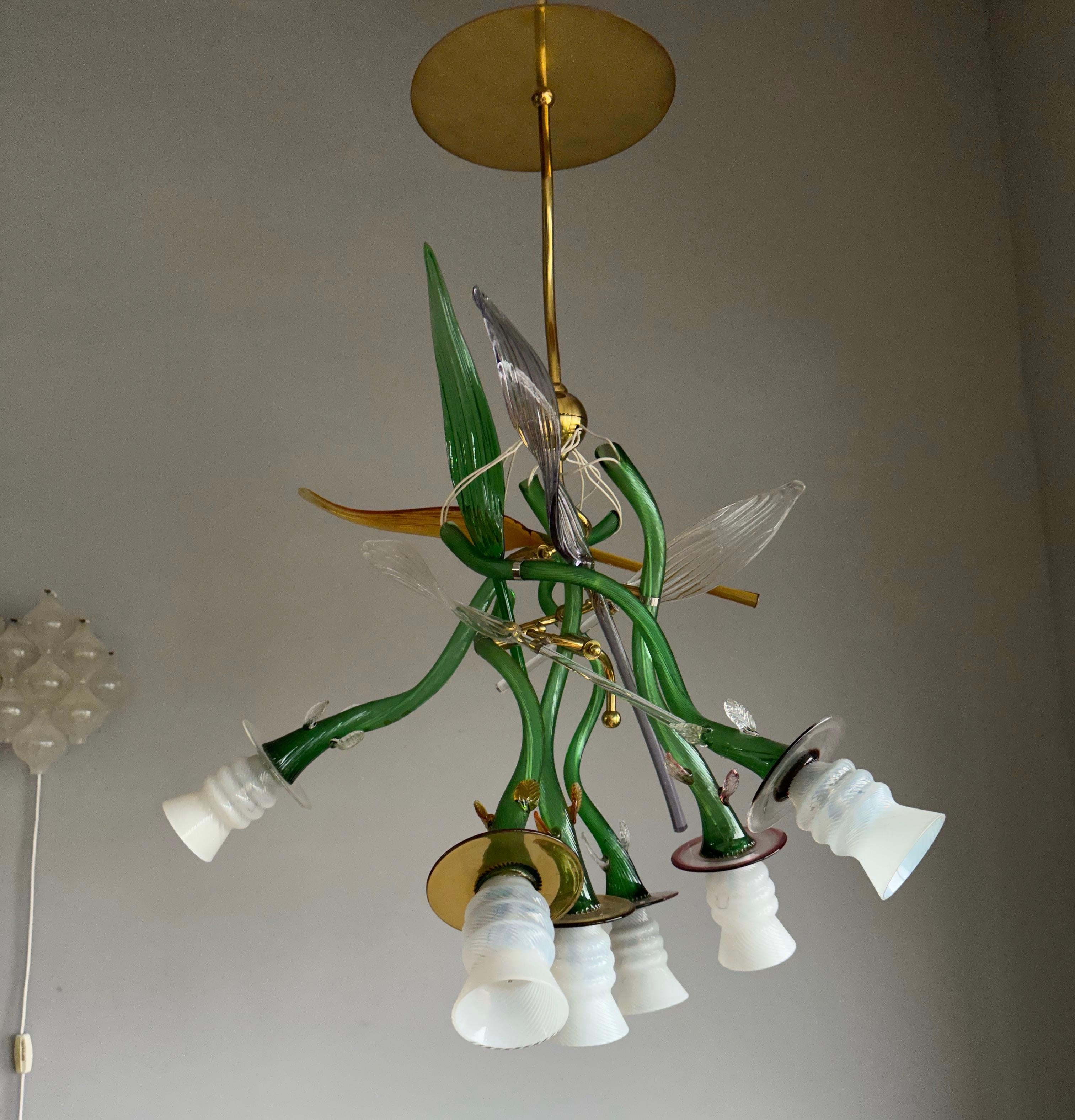 Hand-Crafted Luigi i Murano Glass Suspension Pendant Light by Borek Sipek for Driade, Italy For Sale