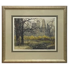 Vintage Luigi Kasimir Manhattan New York City Etching, Signed