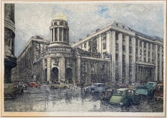 Veduta di una strada trafficata a Dusseldorf, Luigi Kasimir, Slovenia 1881 - 1962 Austria