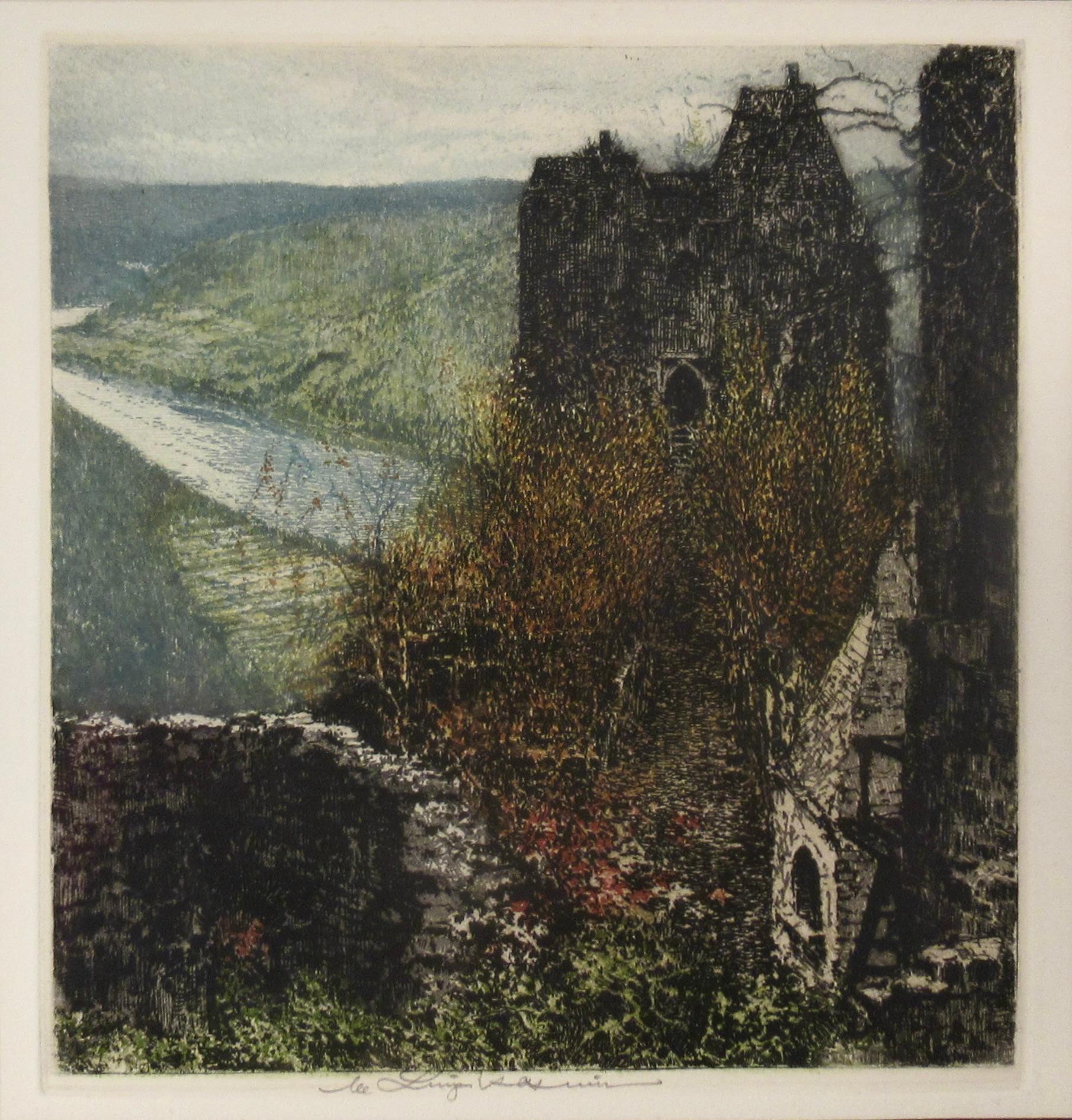 Aggstein Castle on the Danube - Print by Luigi Kasimir