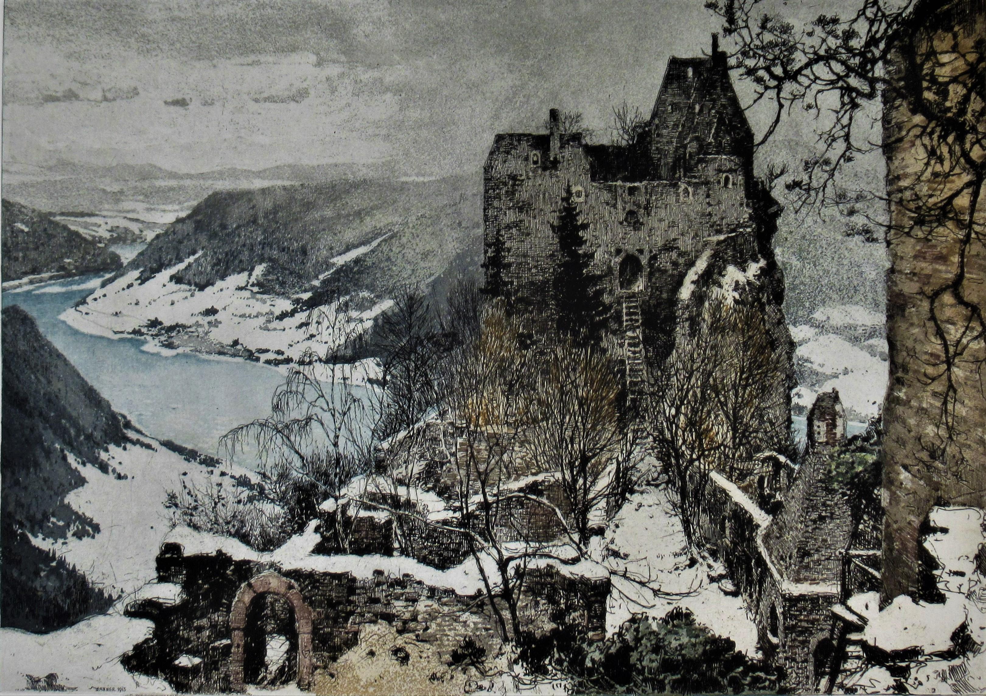 Aggstein Castle on the Danube - Print by Luigi Kasimir
