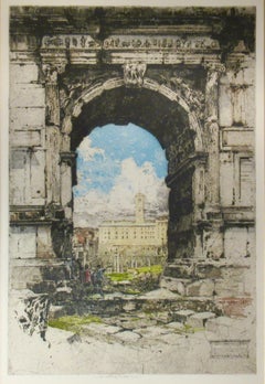 "Bogen des Titus" Große Farbradierung.