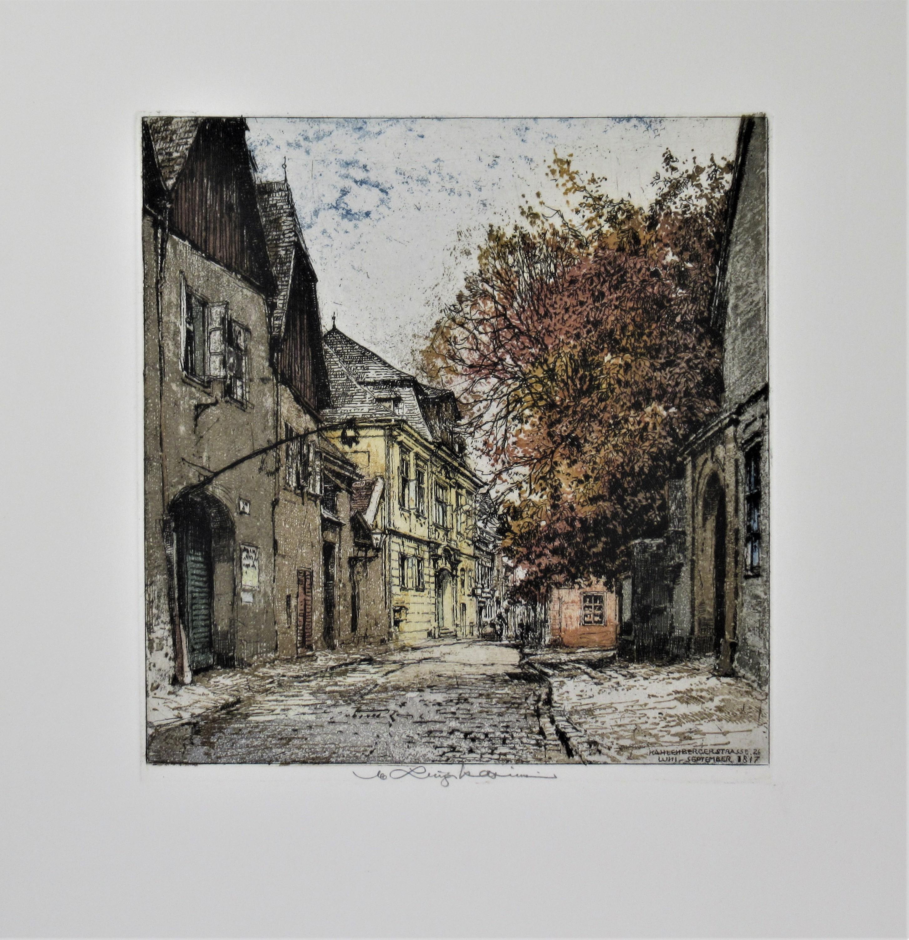 Luigi Kasimir Landscape Print - Beethoven's House, Vienna Austria