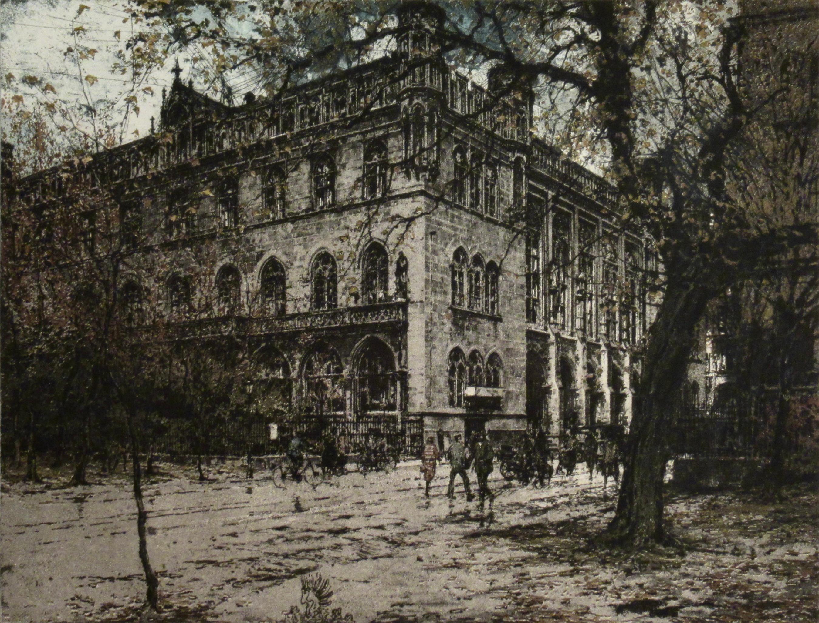 Beslau Boerse (Breslau Stock Exchange) - Realist Print by Luigi Kasimir