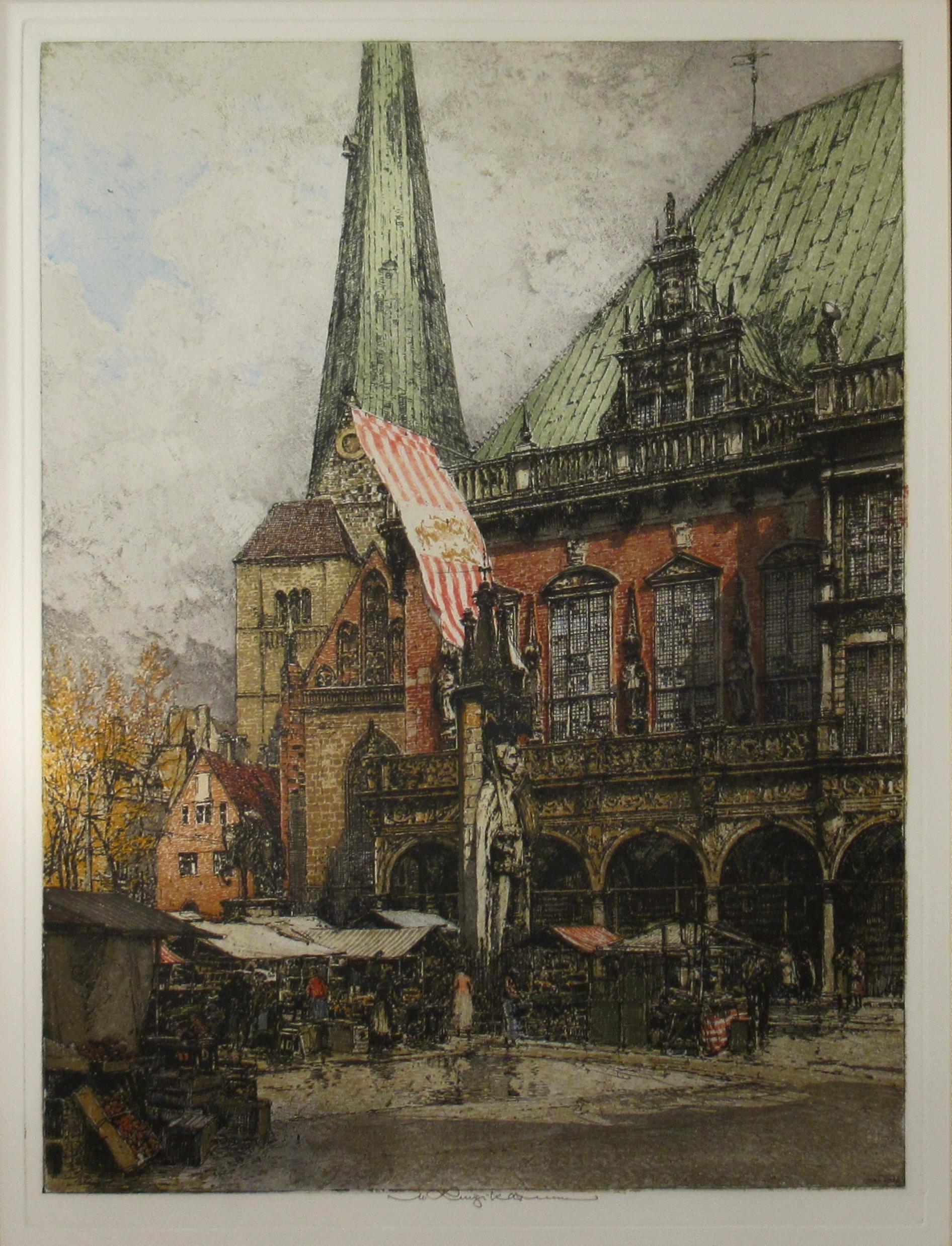 Bremen Markt Vor Dem Rathaus - Print by Luigi Kasimir