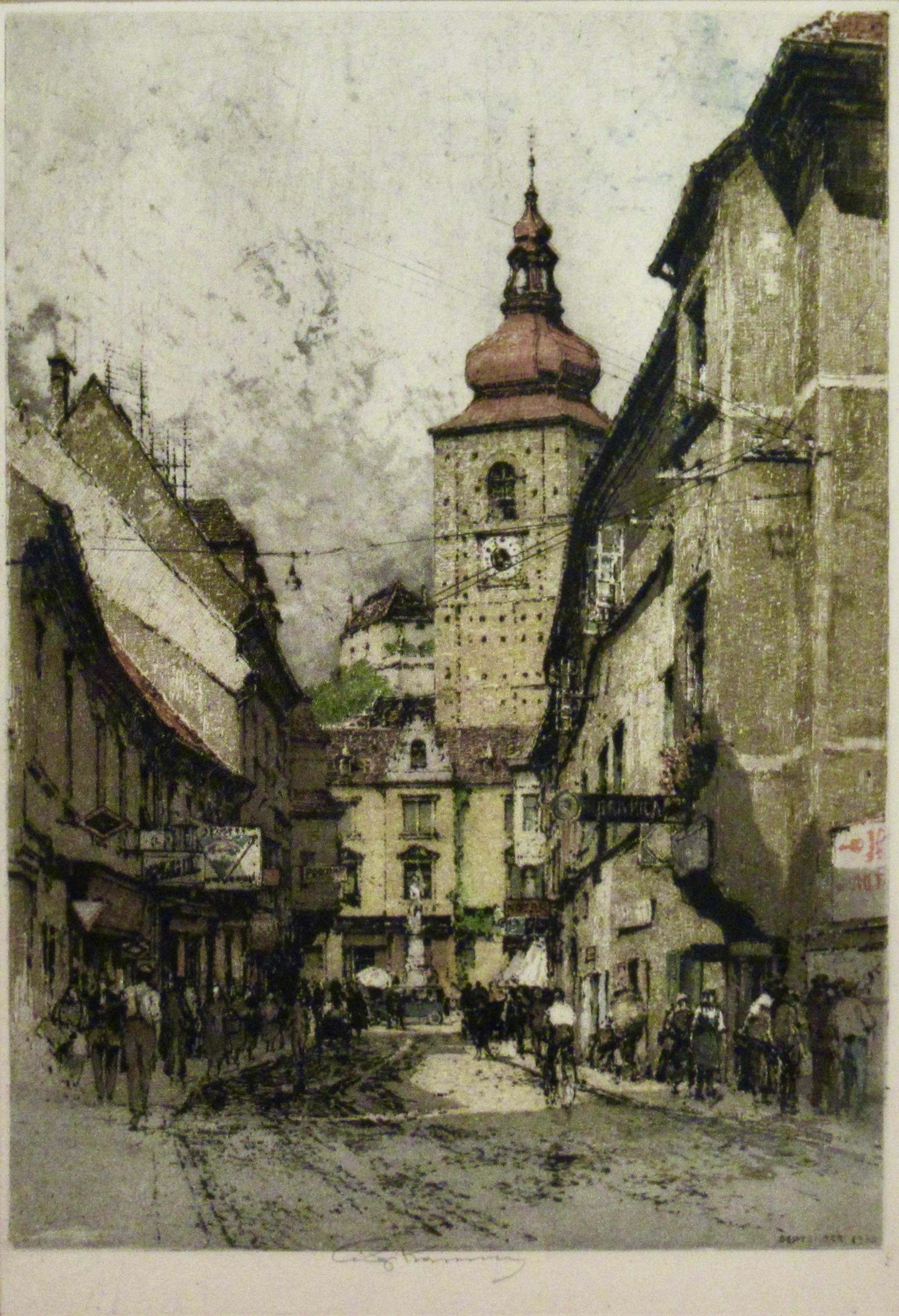 City Scene - Print by Luigi Kasimir