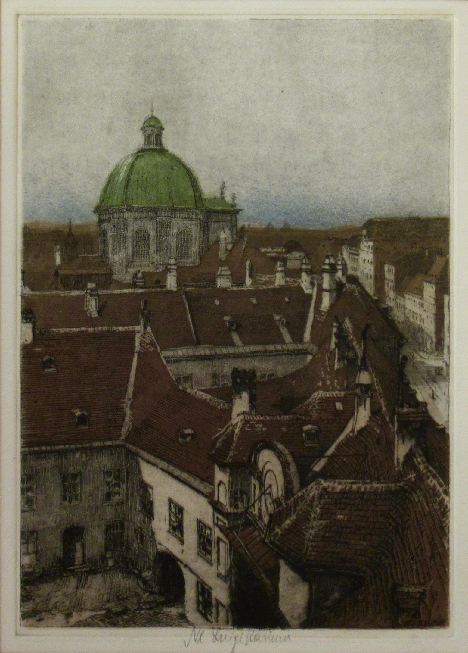 City scene - Print by Luigi Kasimir